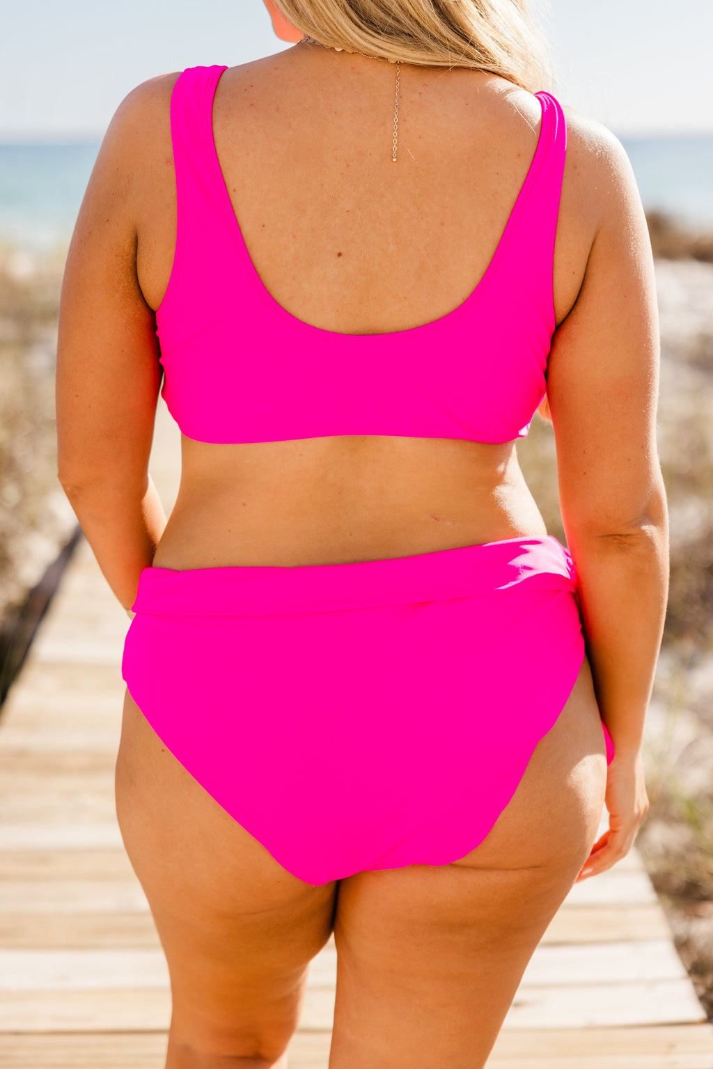 Paradise Ahead Swim Top, Fuchsia