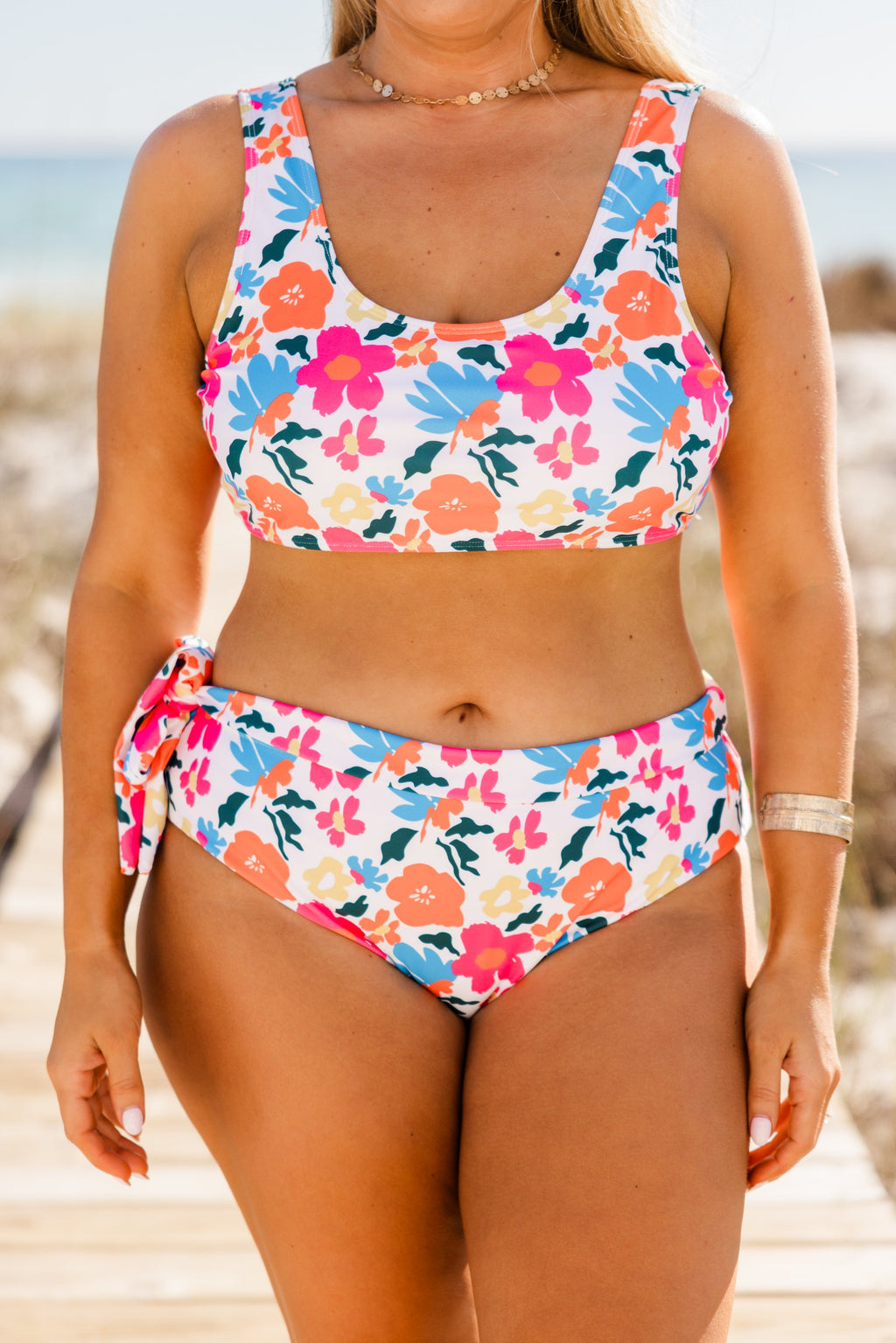 Paradise Ahead Swim Top, Pink