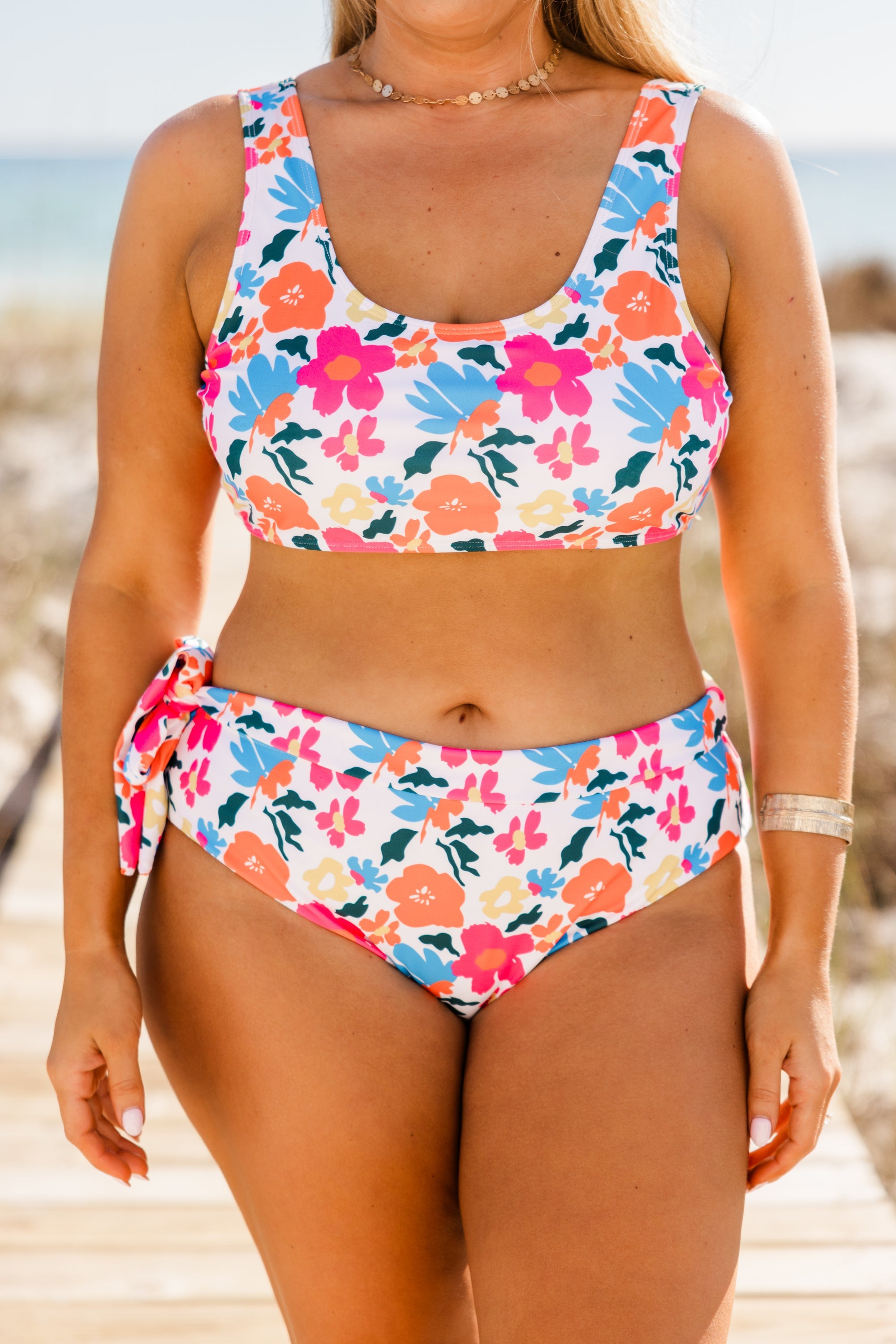 Paradise Ahead Swim Top, Pink