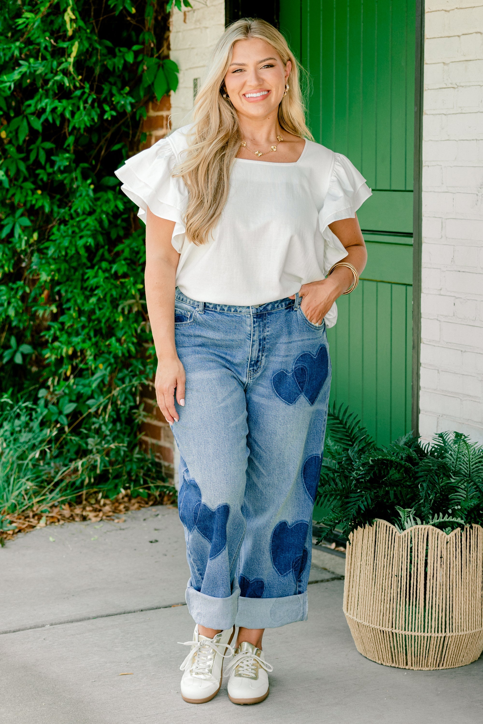 Passing Notes Jeans, Blue Heart