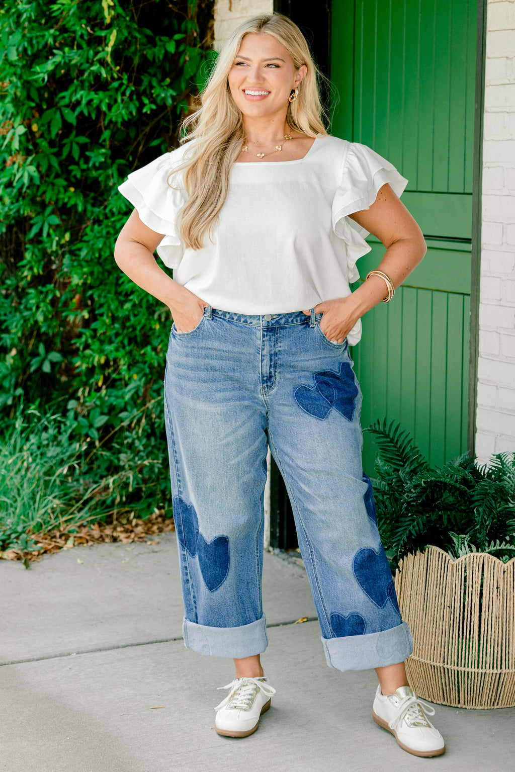 Passing Notes Jeans, Blue Heart
