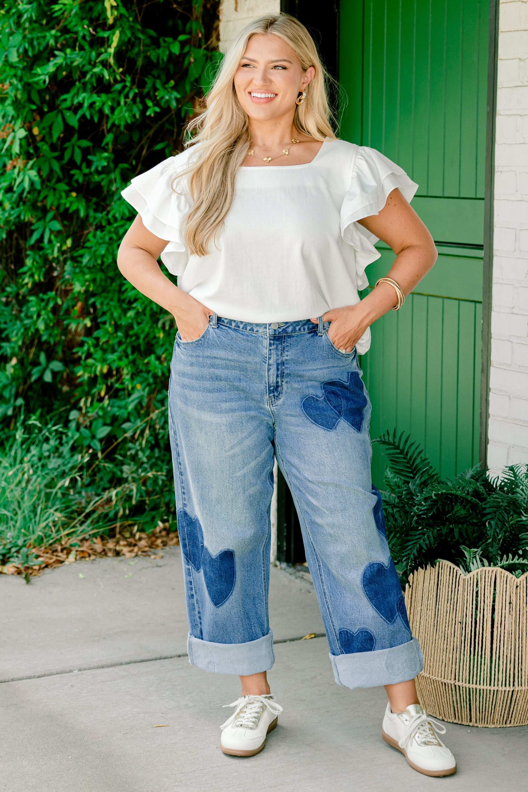 Passing Notes Jeans, Blue Heart