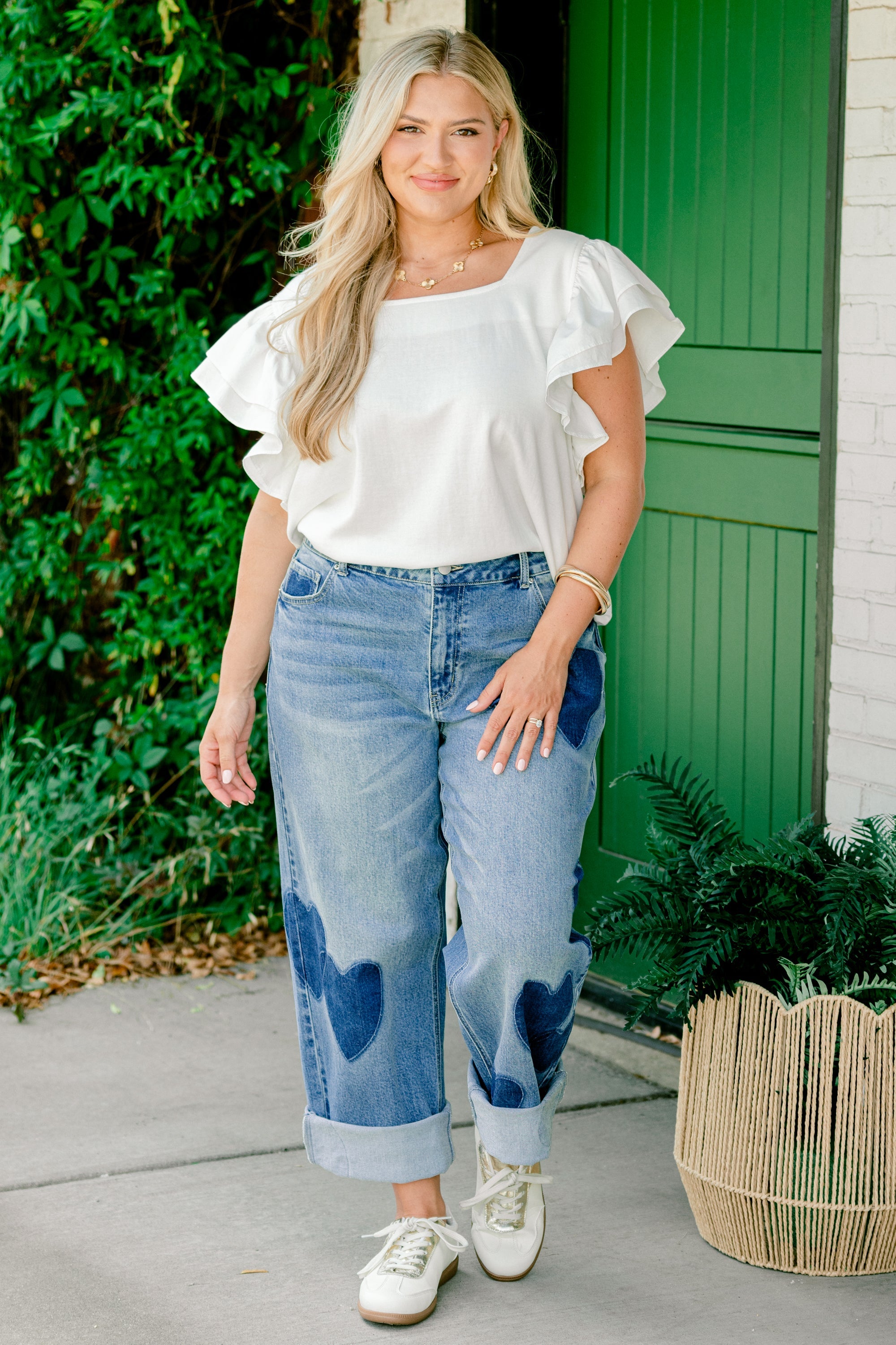Passing Notes Jeans, Blue Heart