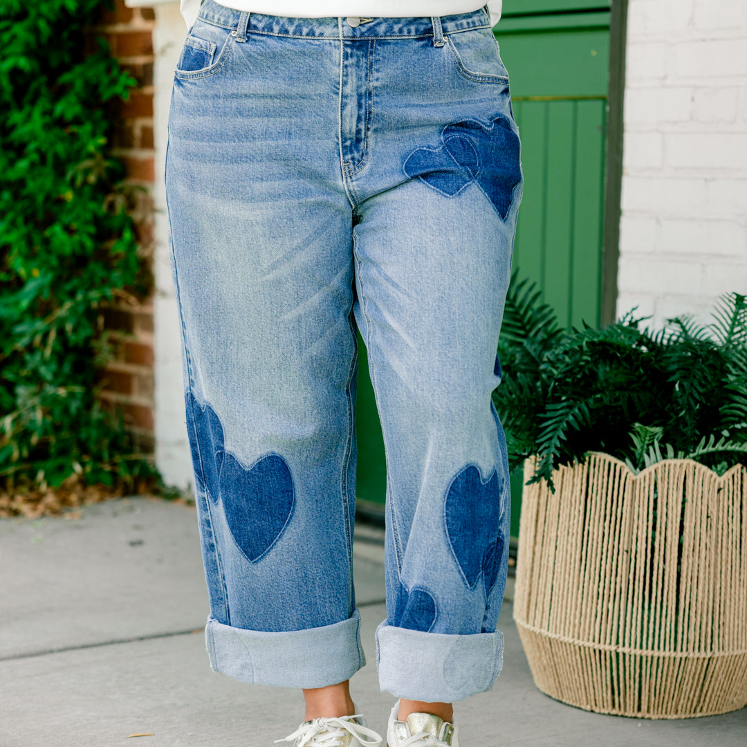 Passing Notes Jeans, Blue Heart