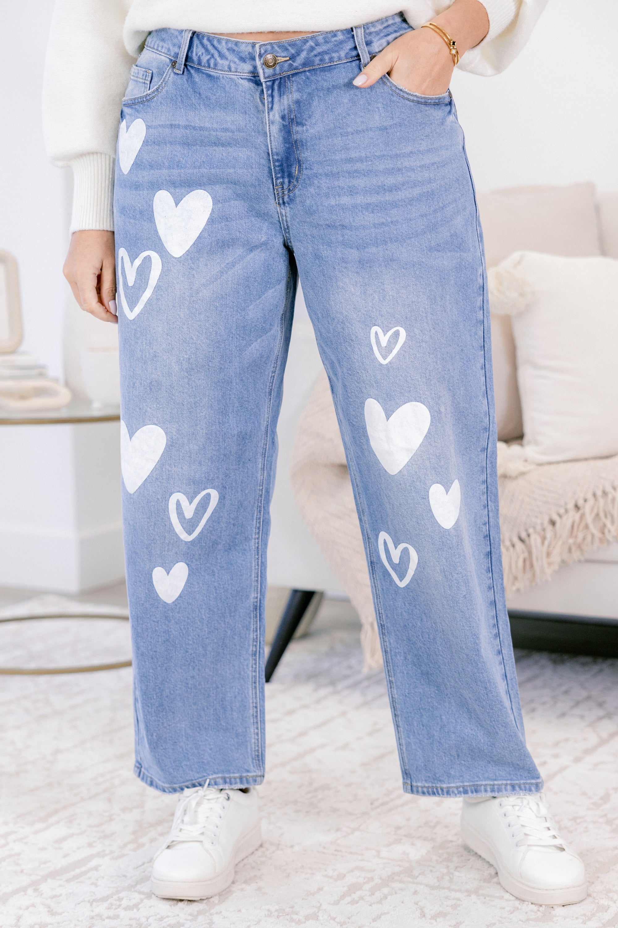 Passing Notes Jeans, Heart Doodle