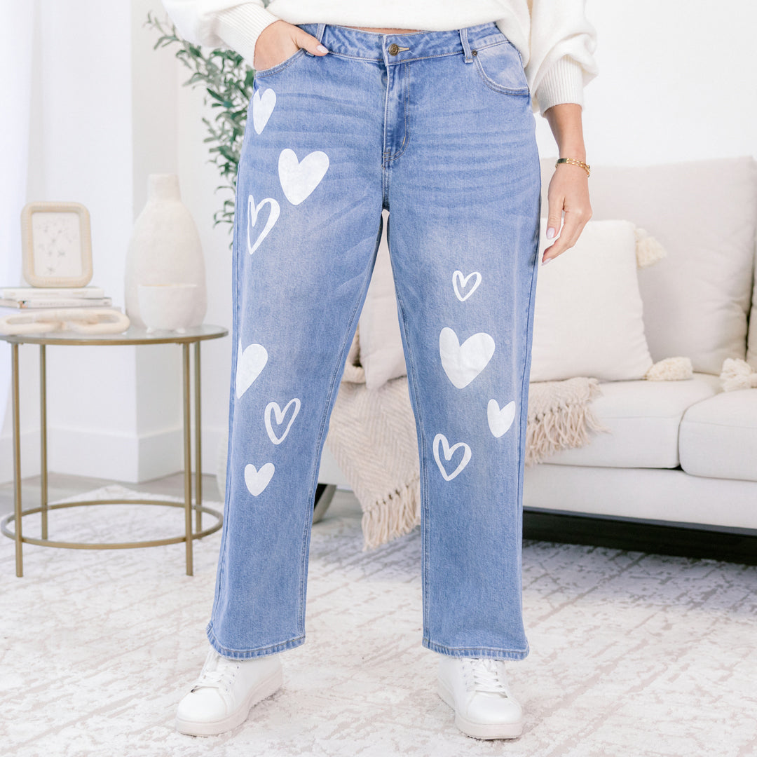 Passing Notes Jeans, Heart Doodle