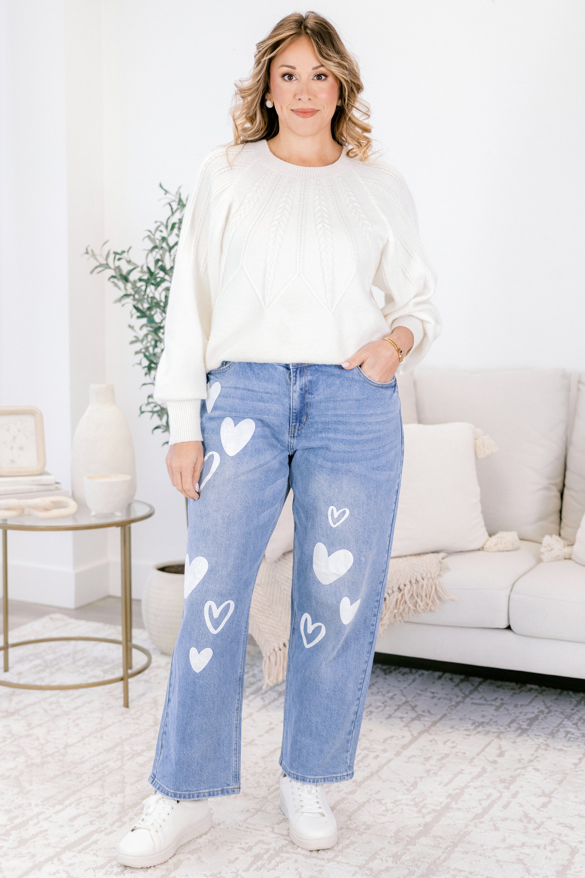 Passing Notes Jeans, Heart Doodle
