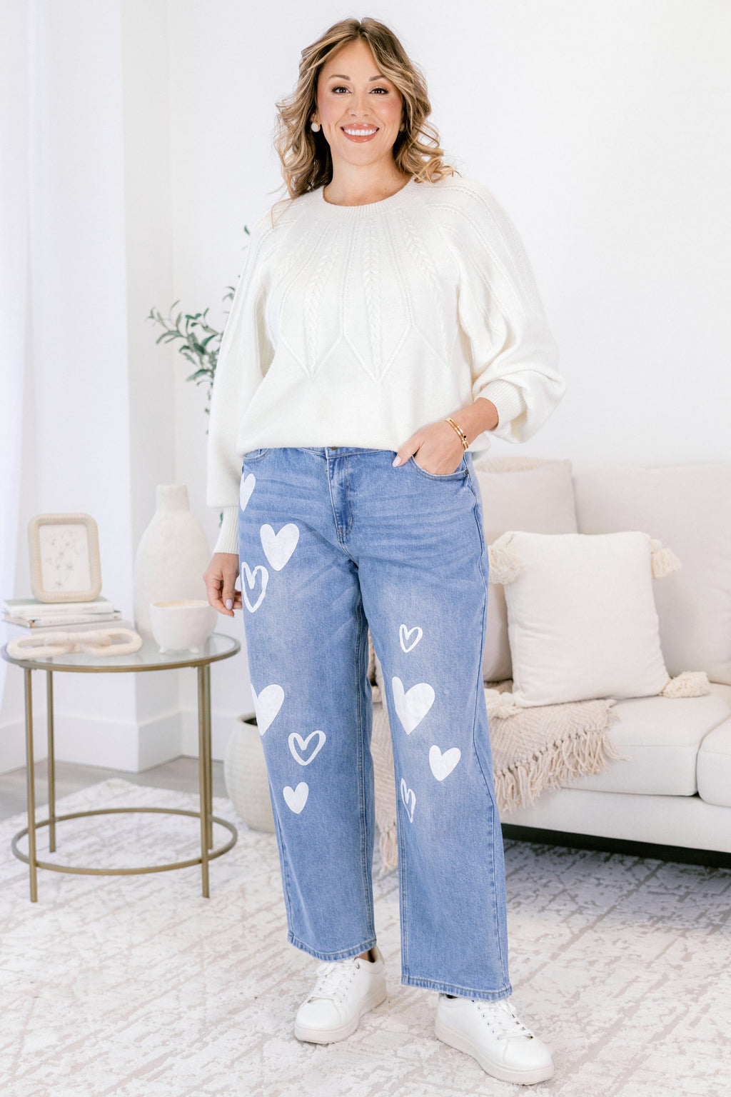 Passing Notes Jeans, Heart Doodle