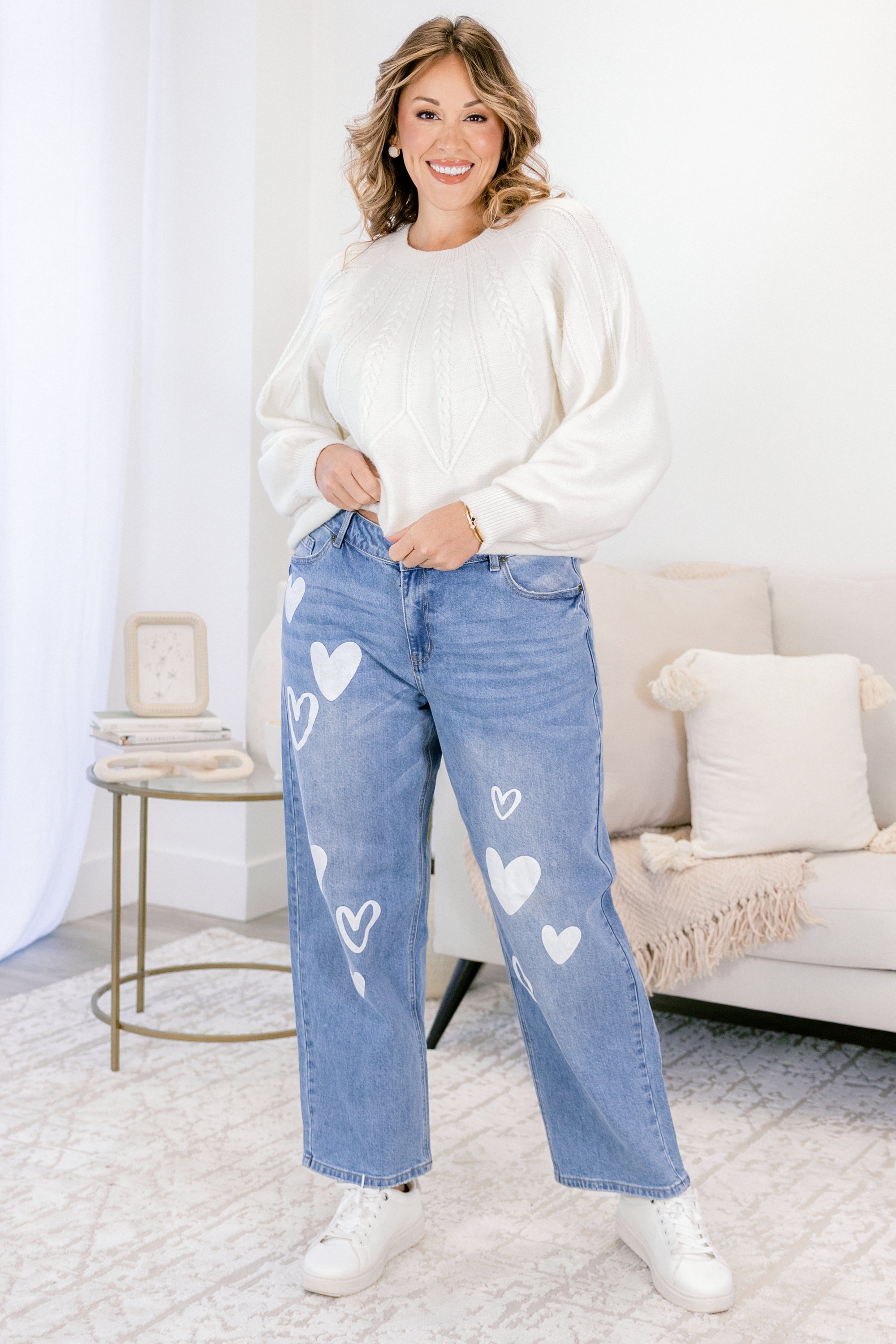 Passing Notes Jeans, Heart Doodle