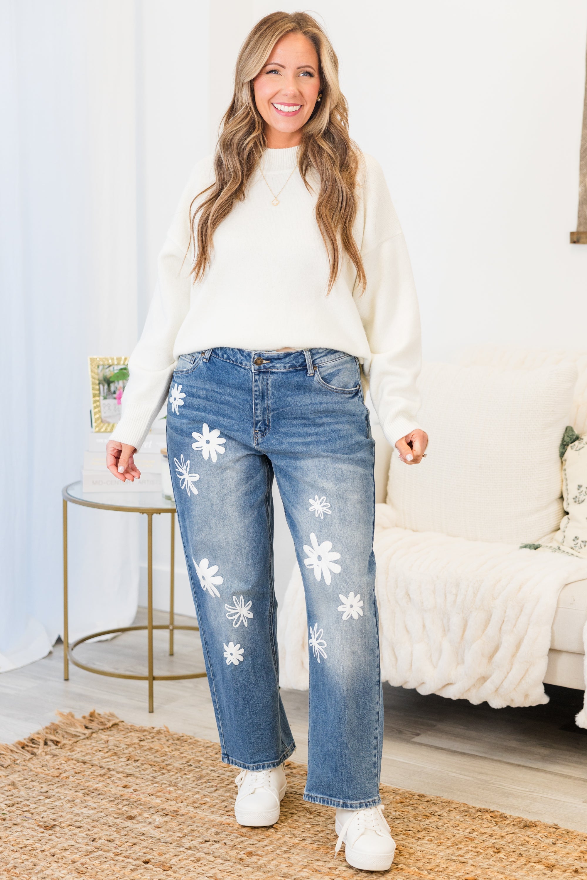 Passing Notes Jeans, Medium Wash