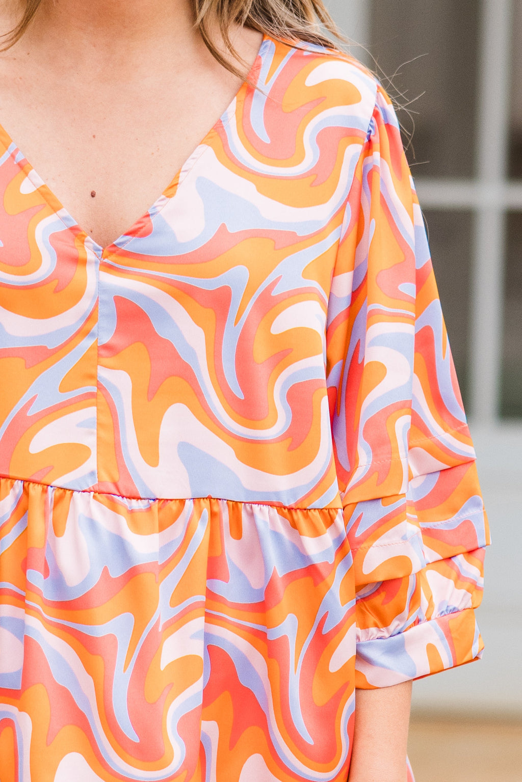 Passing Perth Top, Orange-Lavender