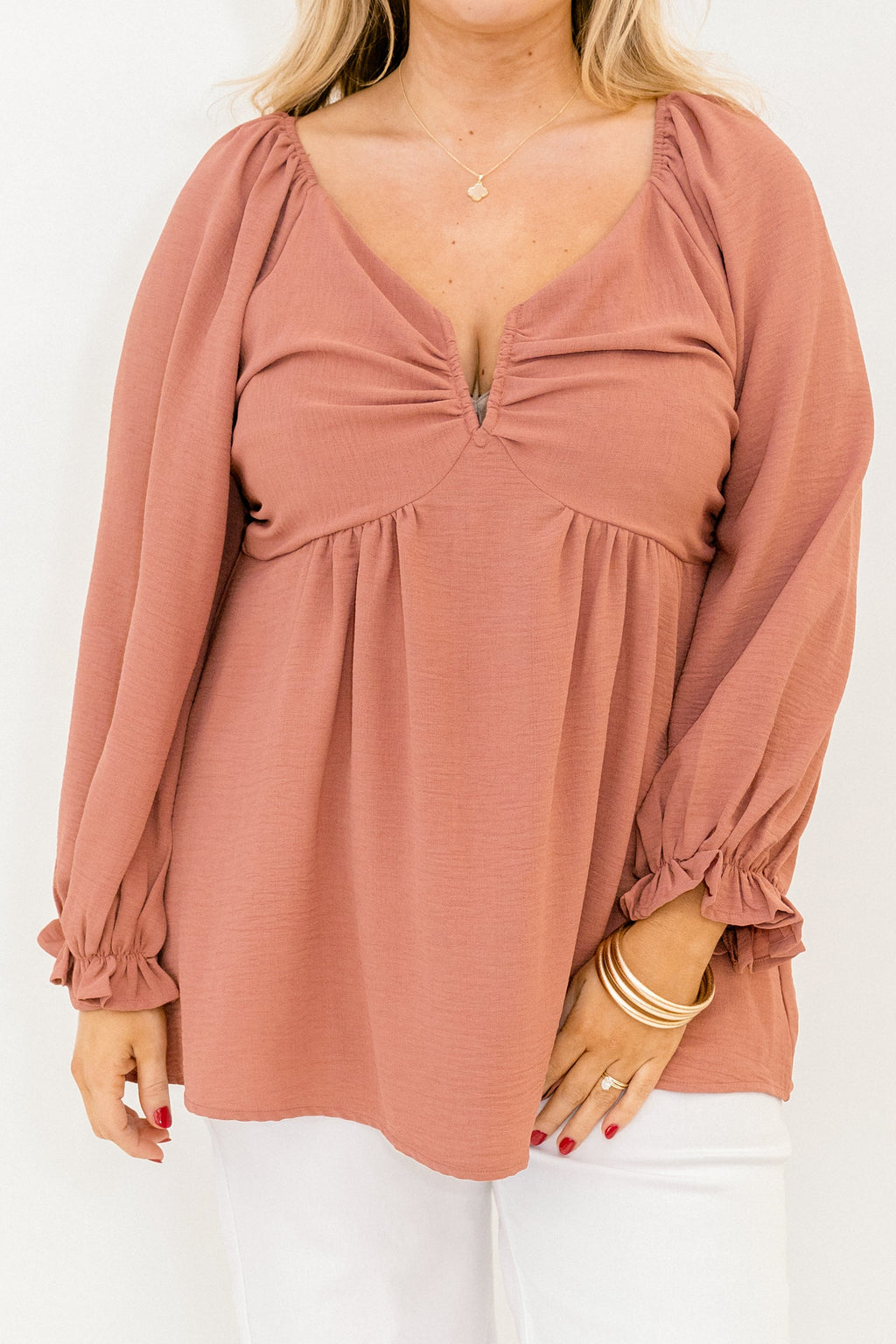 Peaceful Day Top, Dusty Pink