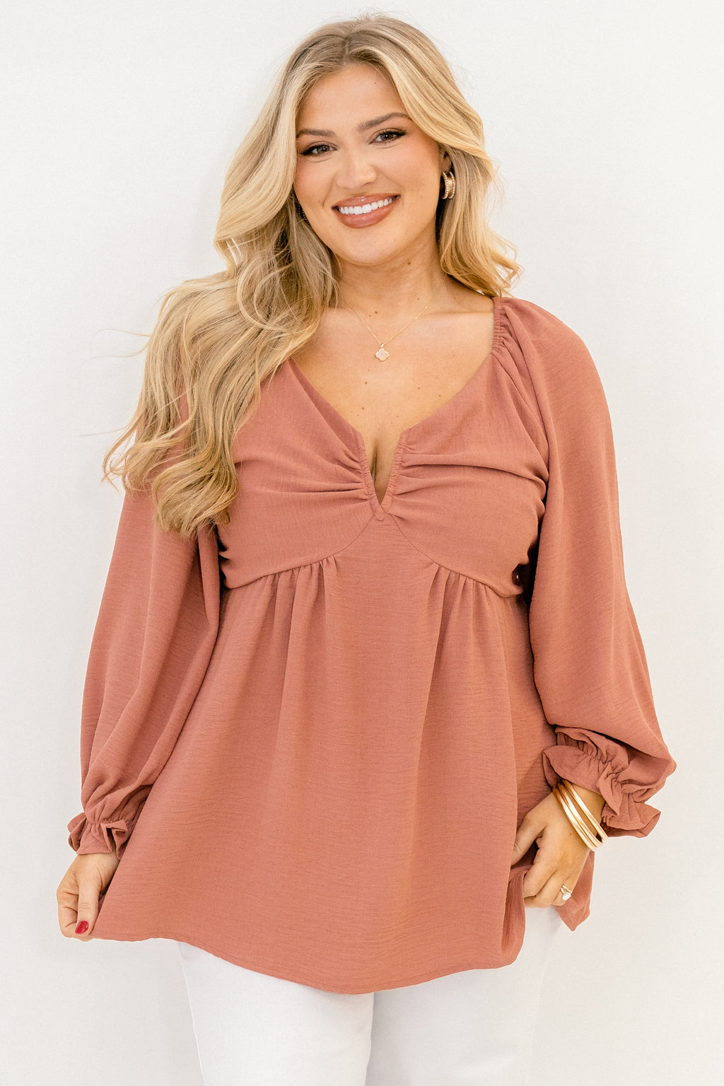 Peaceful Day Top, Dusty Pink