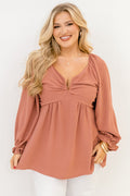 Peaceful Day Top, Dusty Pink