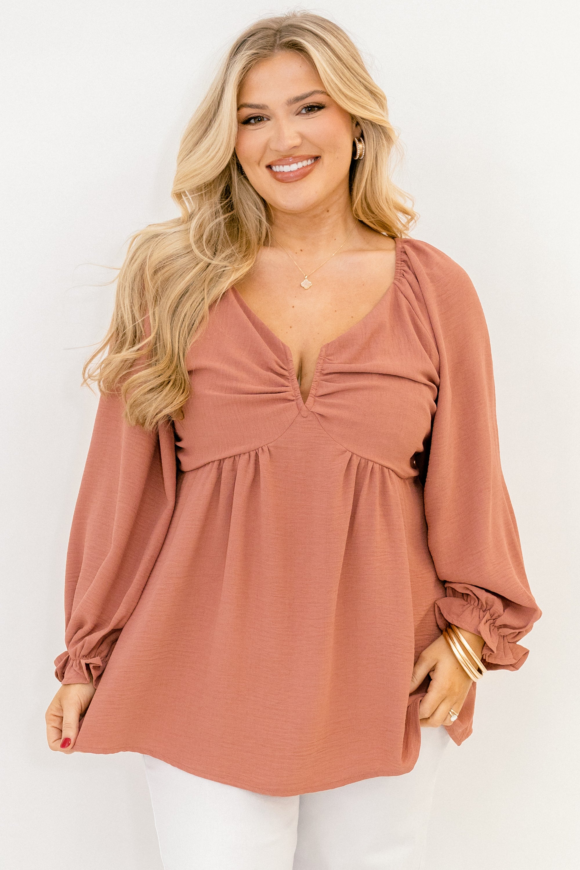 Peaceful Day Top, Dusty Pink
