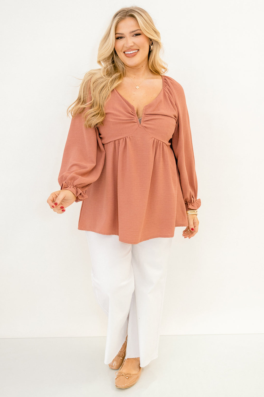 Peaceful Day Top, Dusty Pink