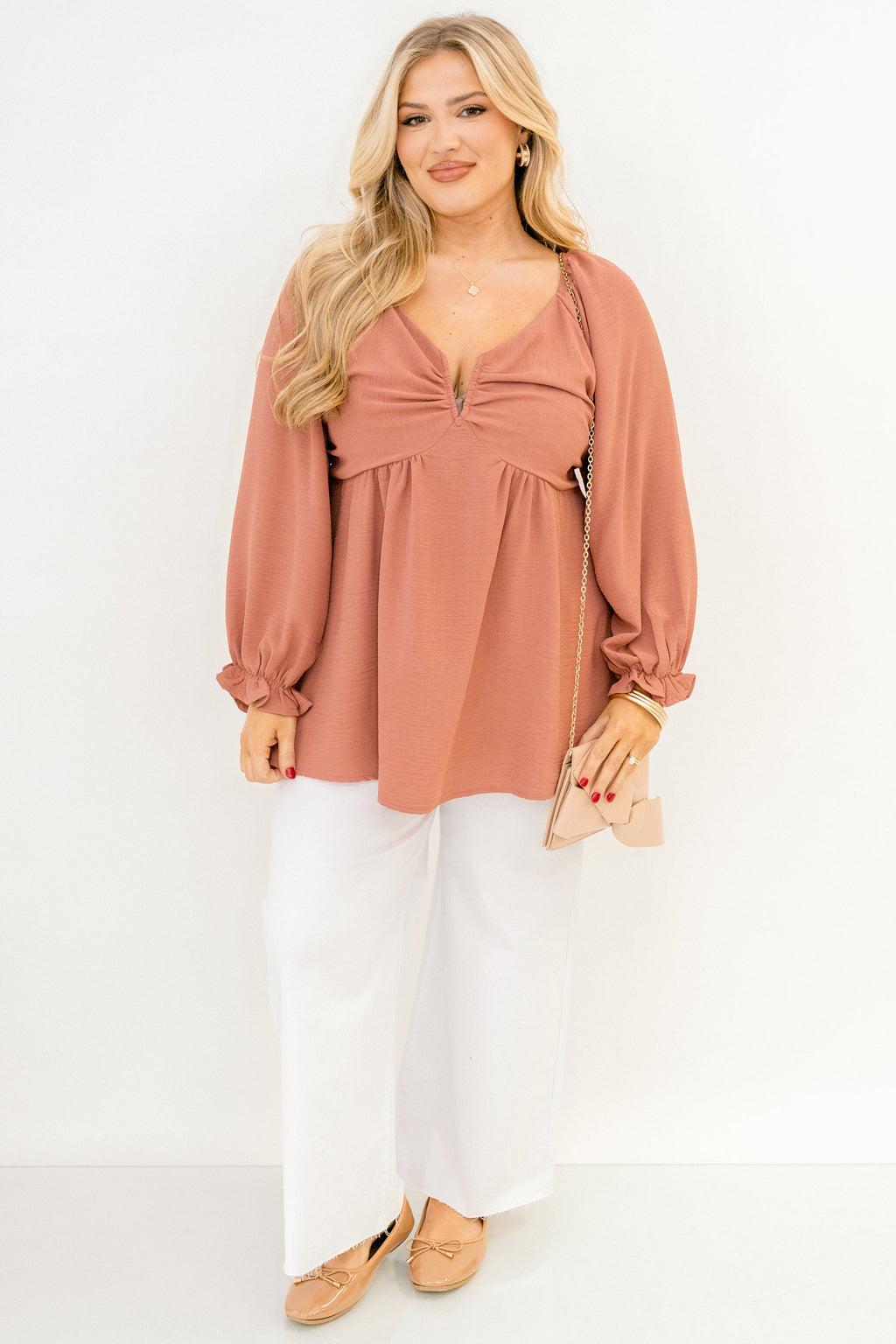 Peaceful Day Top, Dusty Pink