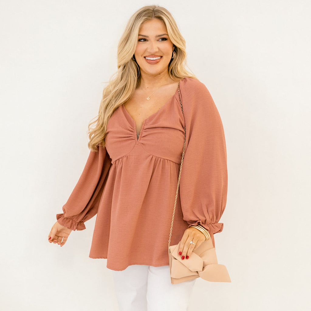 Peaceful Day Top, Dusty Pink