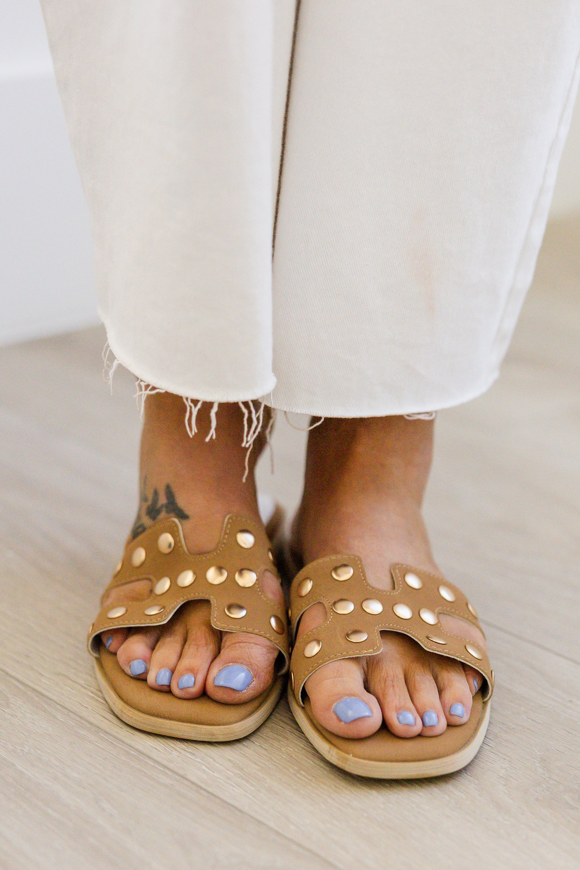 Peaceful Palms Sandals, Camel