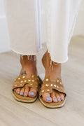 Peaceful Palms Sandals, Camel