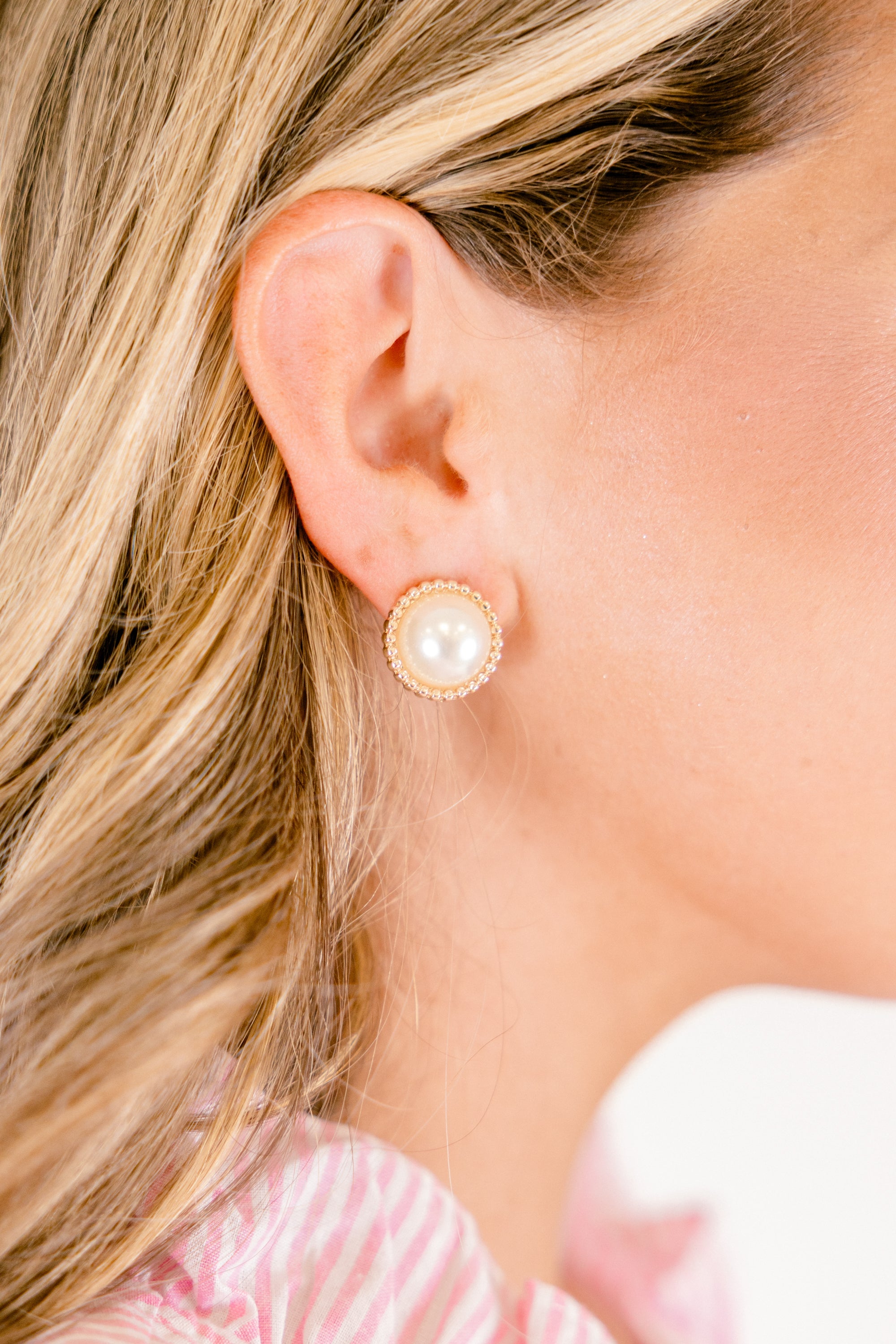 Pearl Petal Earrings, Gold