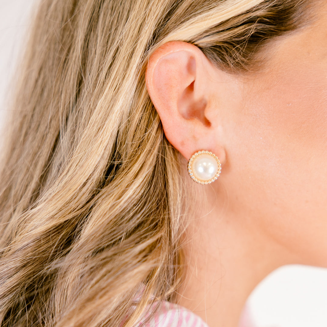 Pearl Petal Earrings, Gold