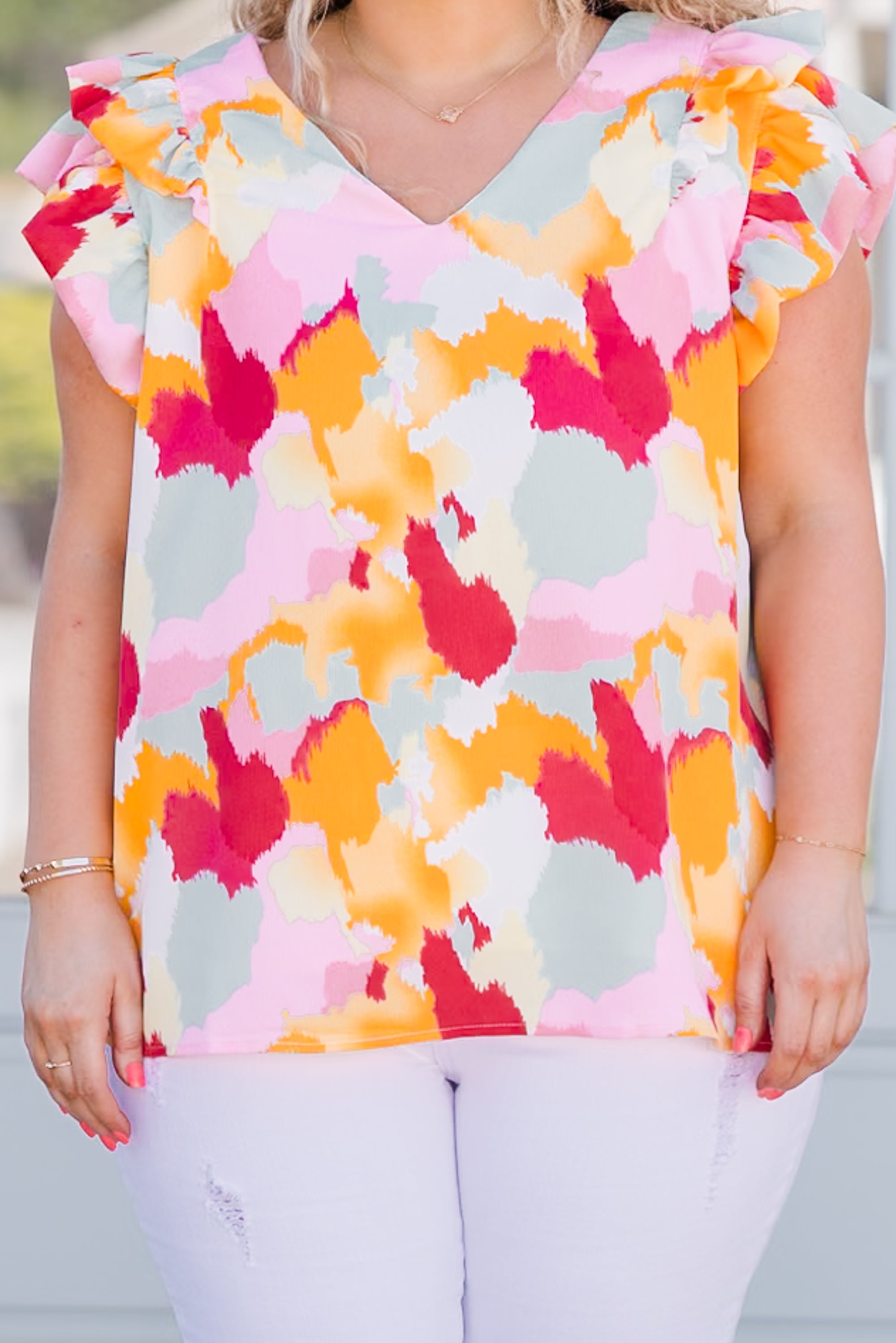 Perfectly Painted Top, Pink Multi