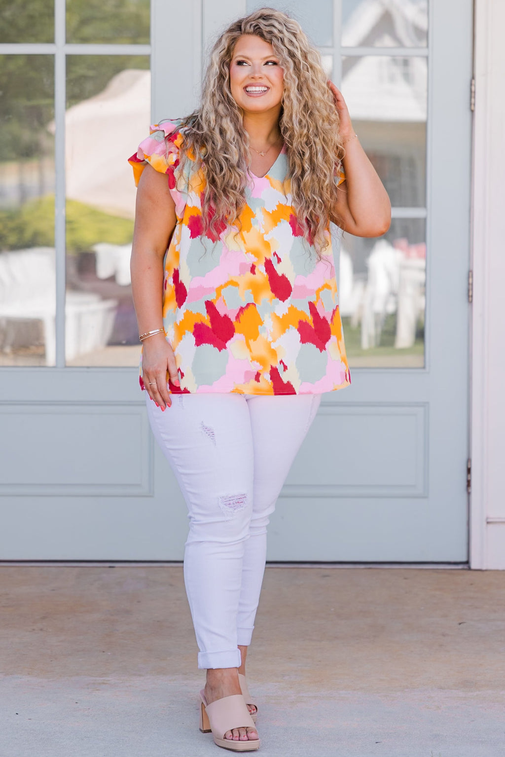 Perfectly Painted Top, Pink Multi
