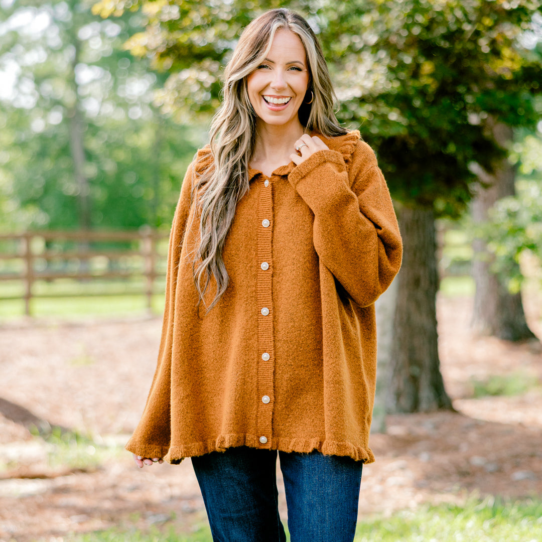 Perfectly Peaceful Cardigan, Brown
