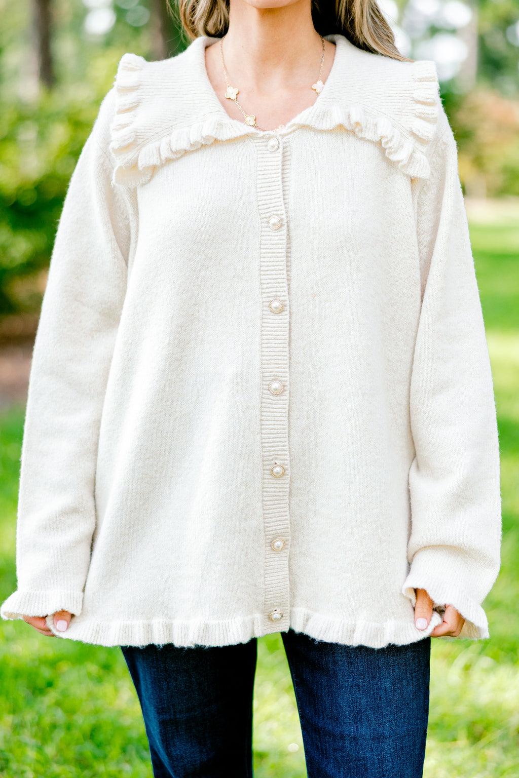 Perfectly Peaceful Cardigan, Oatmeal