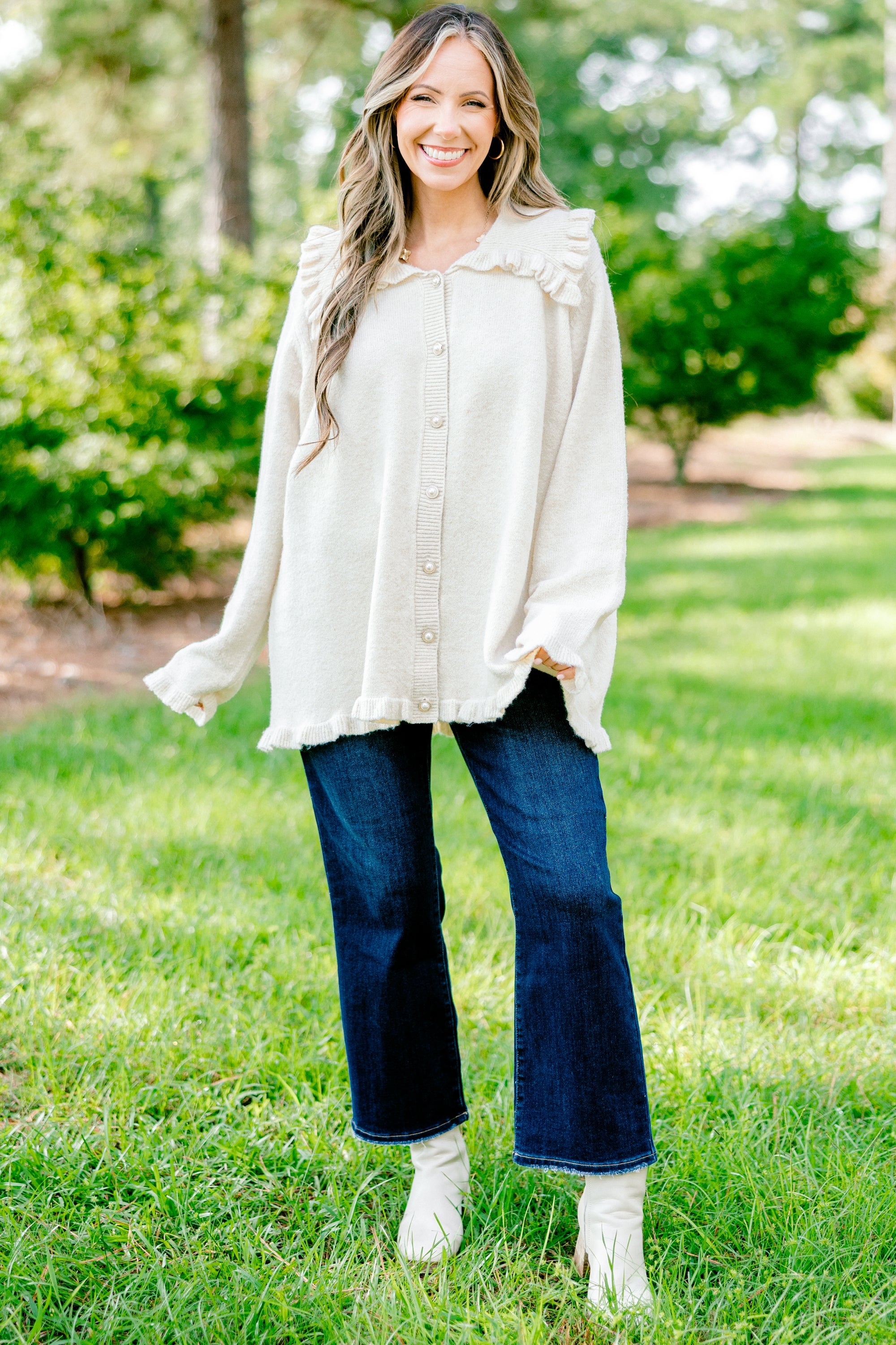 Perfectly Peaceful Cardigan, Oatmeal