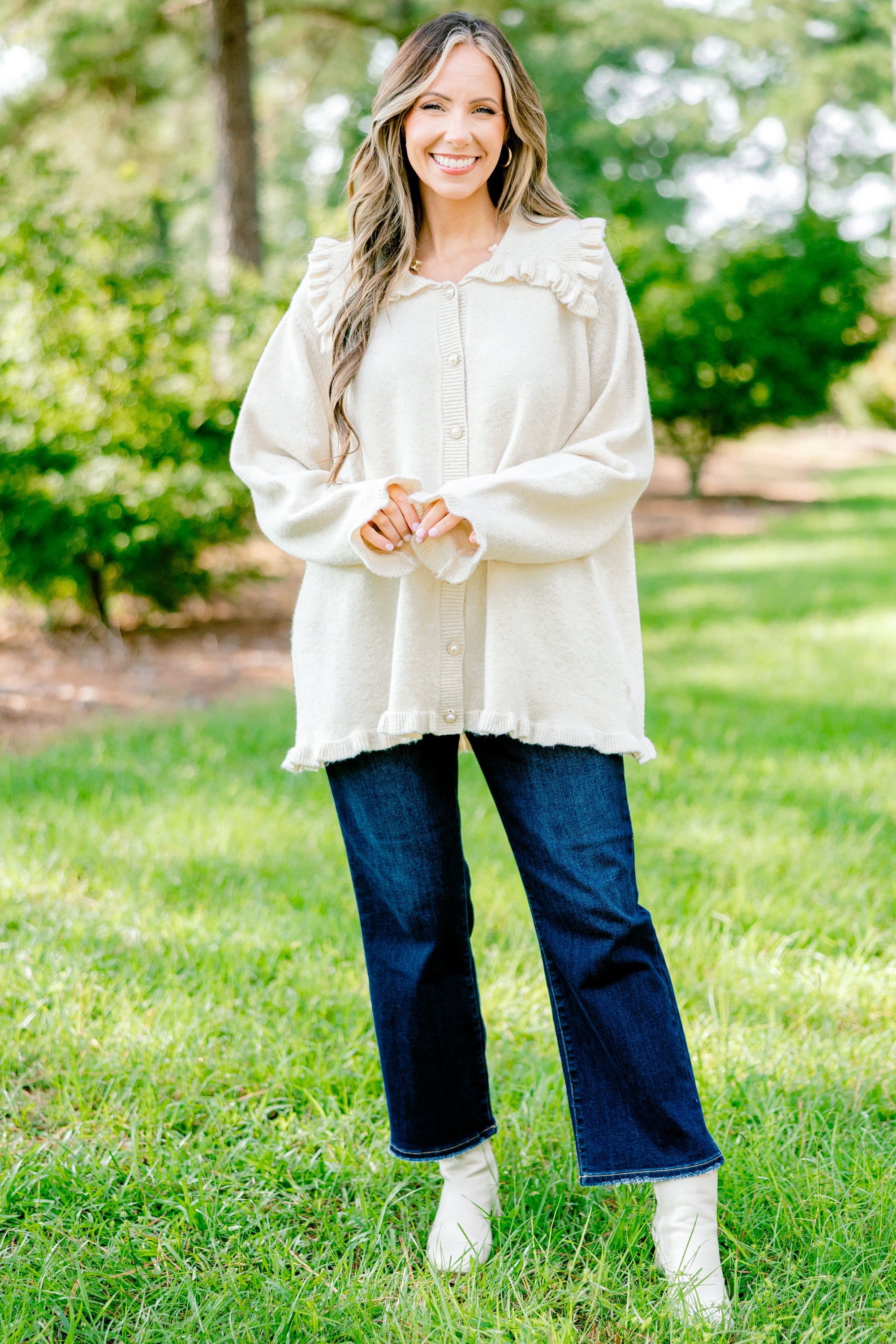 Perfectly Peaceful Cardigan, Oatmeal