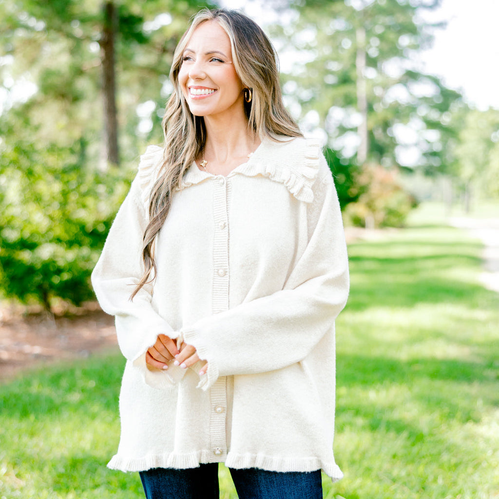 Perfectly Peaceful Cardigan, Oatmeal
