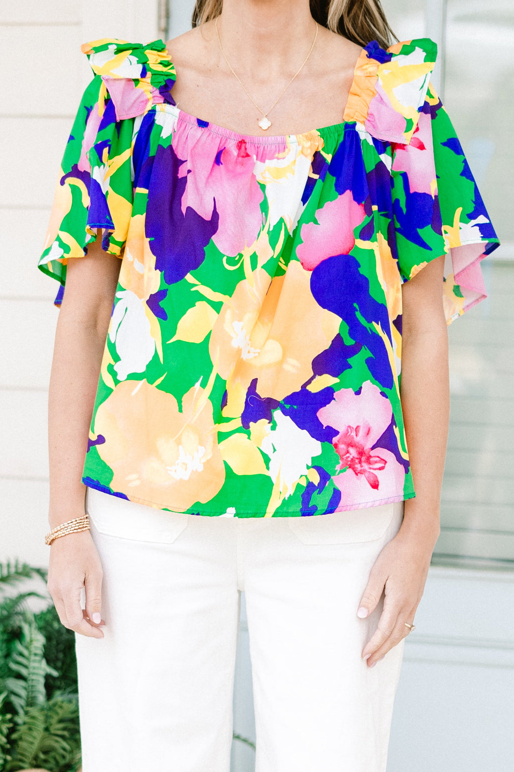 Picking Wildflowers Blouse, Green