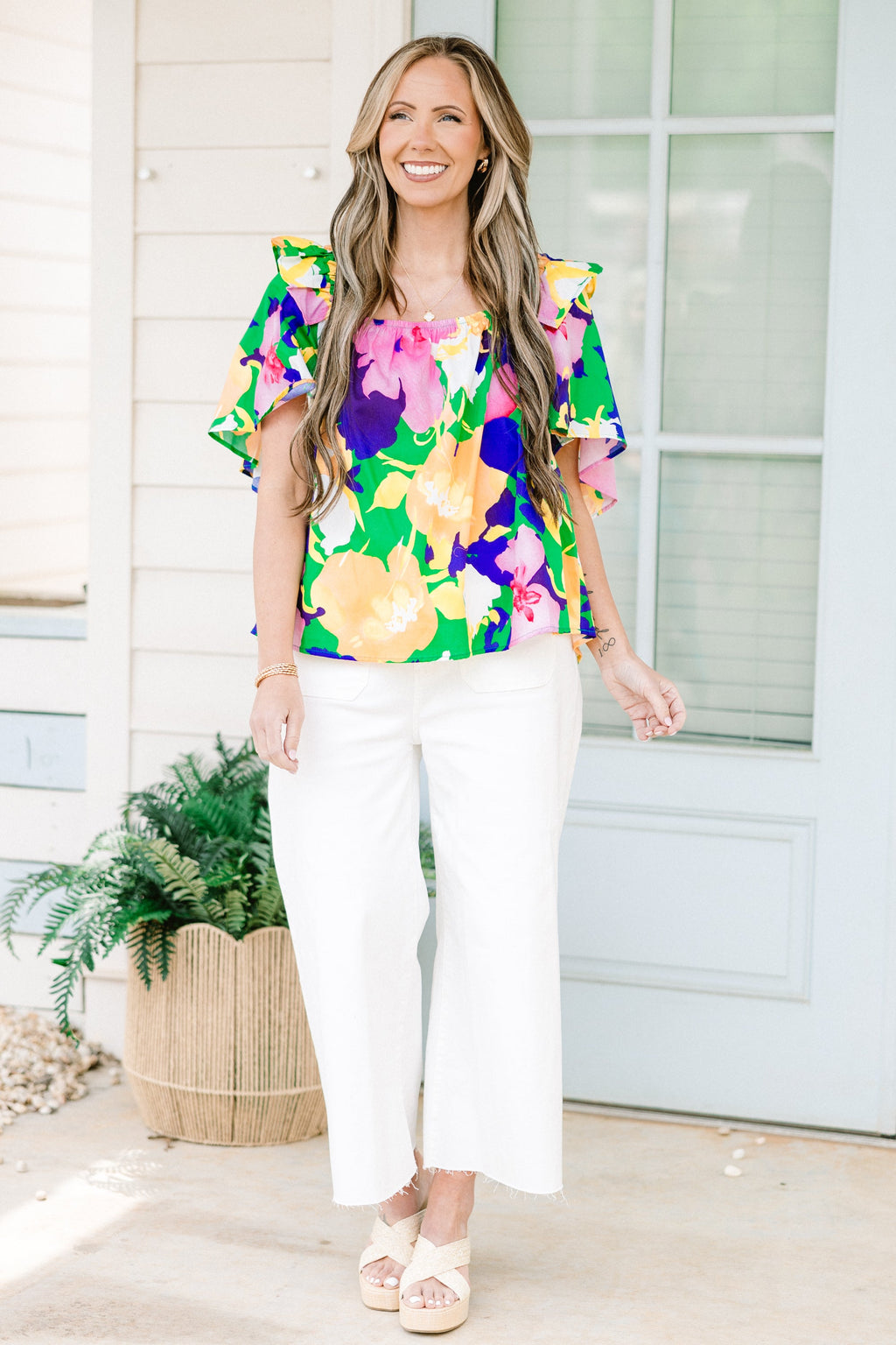 Picking Wildflowers Blouse, Green