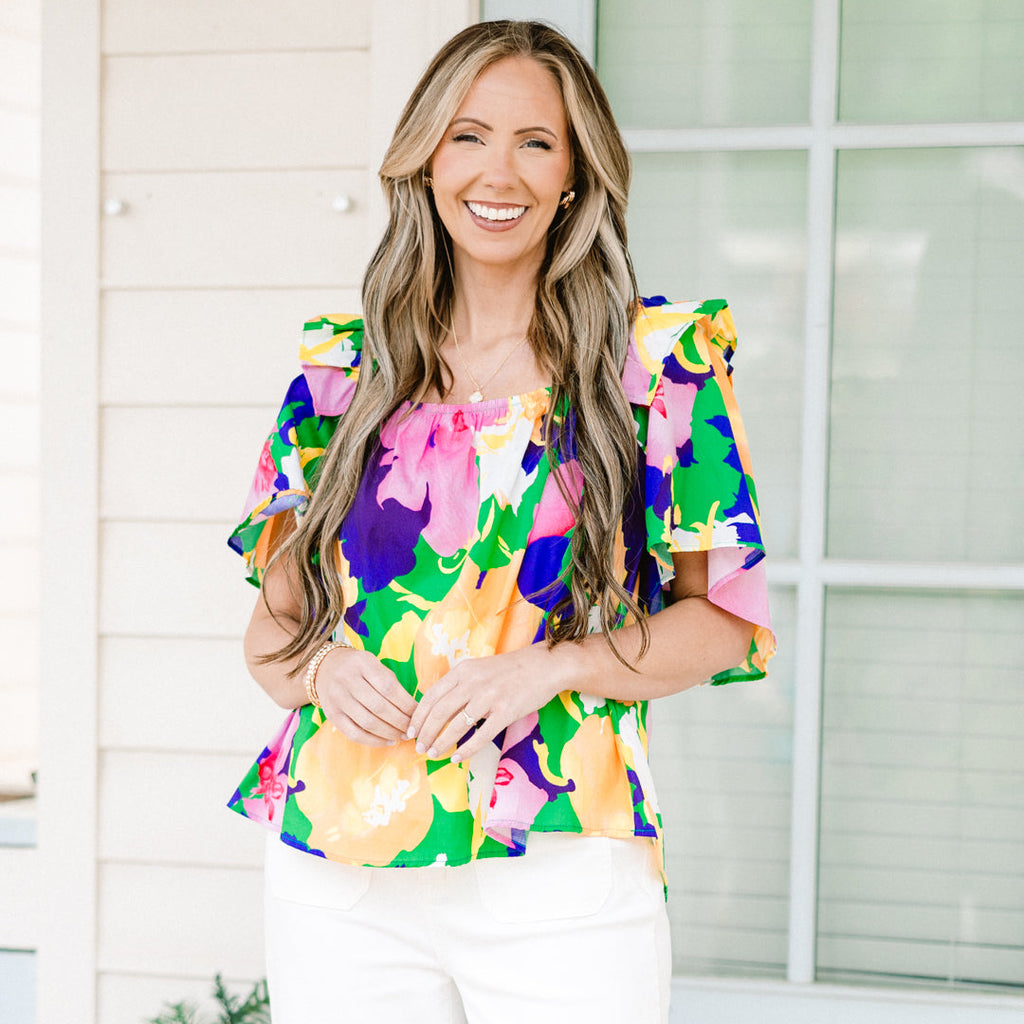 Picking Wildflowers Blouse, Green