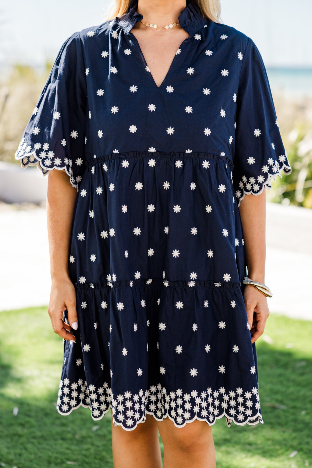 Picnic At Sunset Dress, Navy