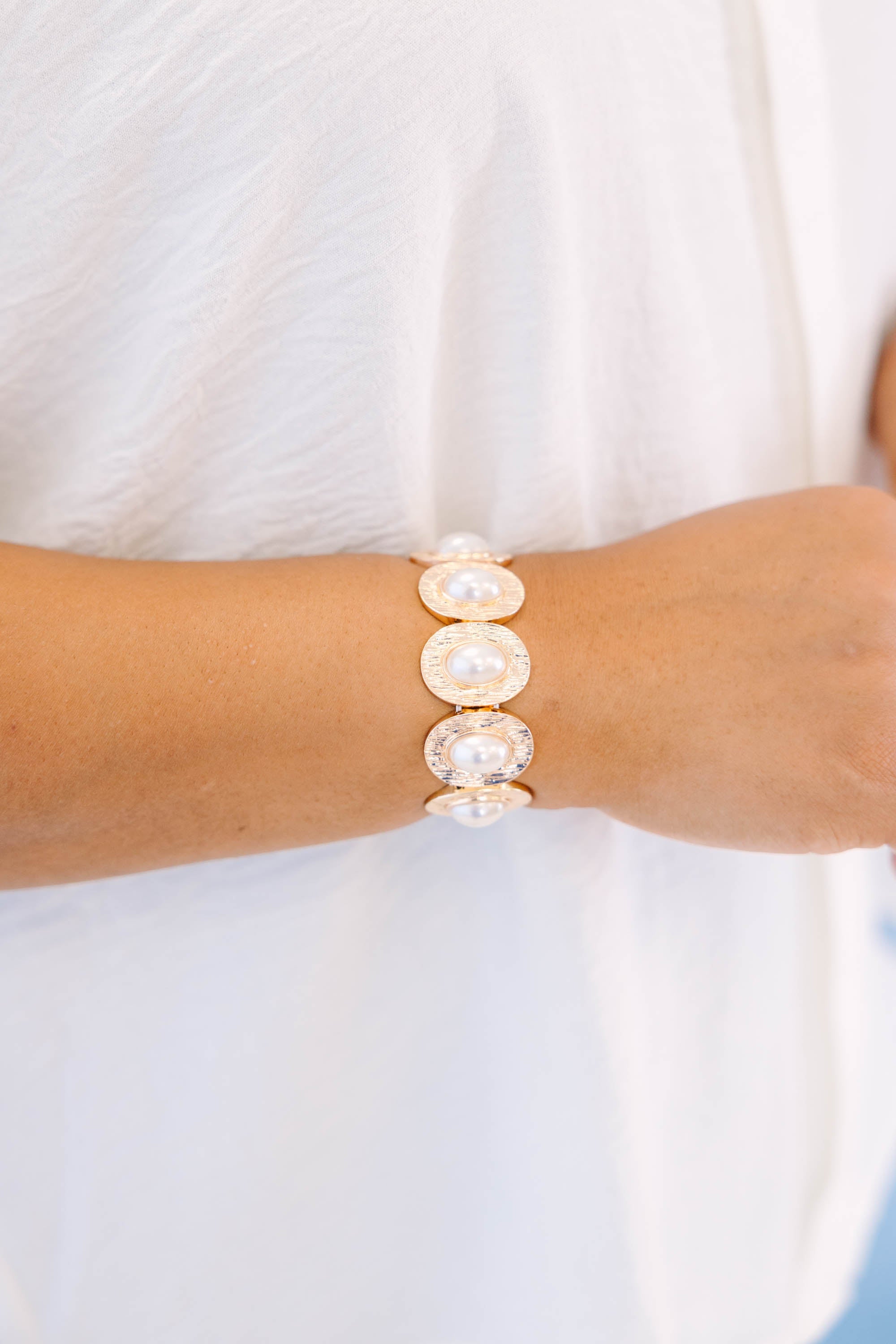 Poolside Pearls Bracelet, Gold