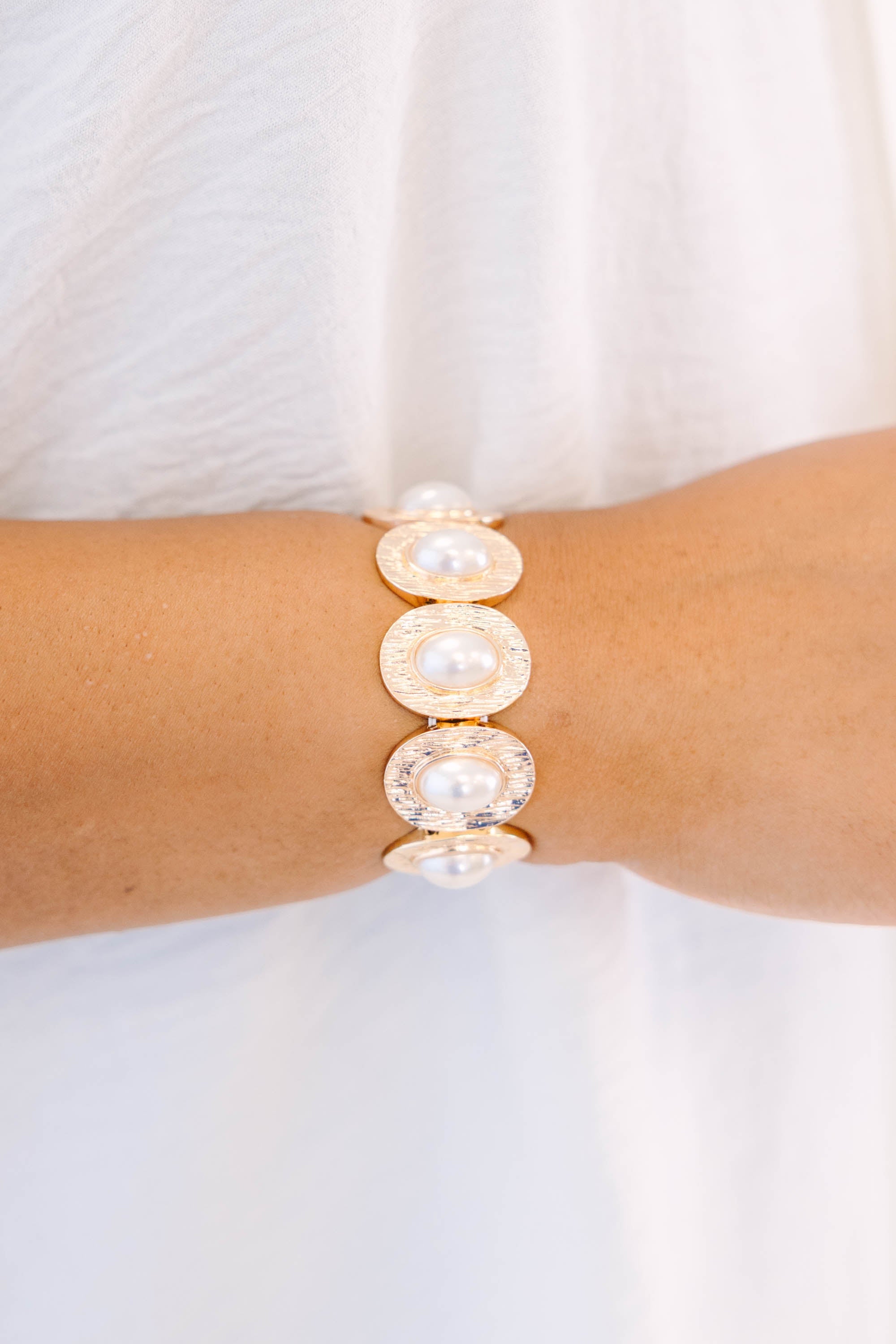 Poolside Pearls Bracelet, Gold