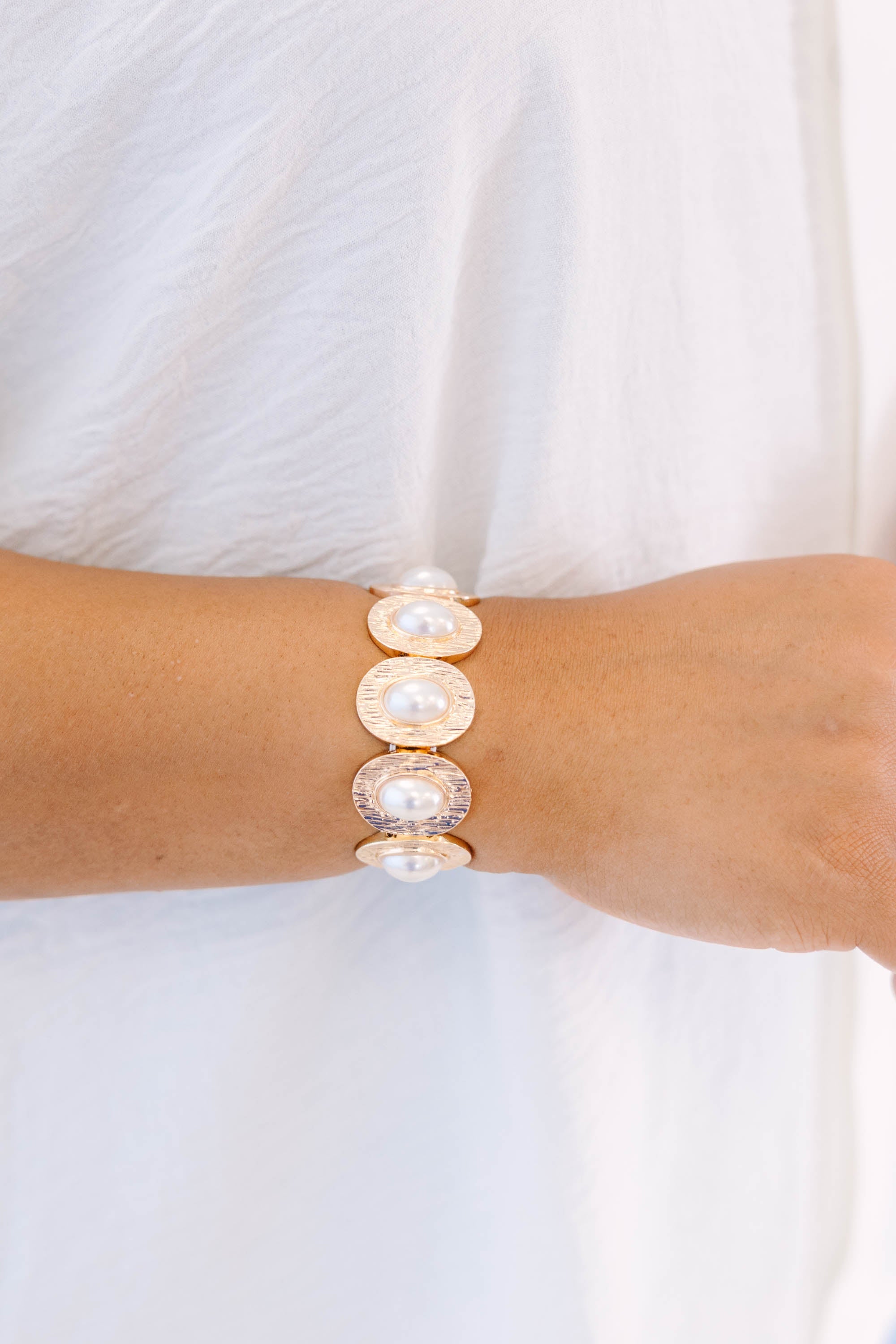 Poolside Pearls Bracelet, Gold