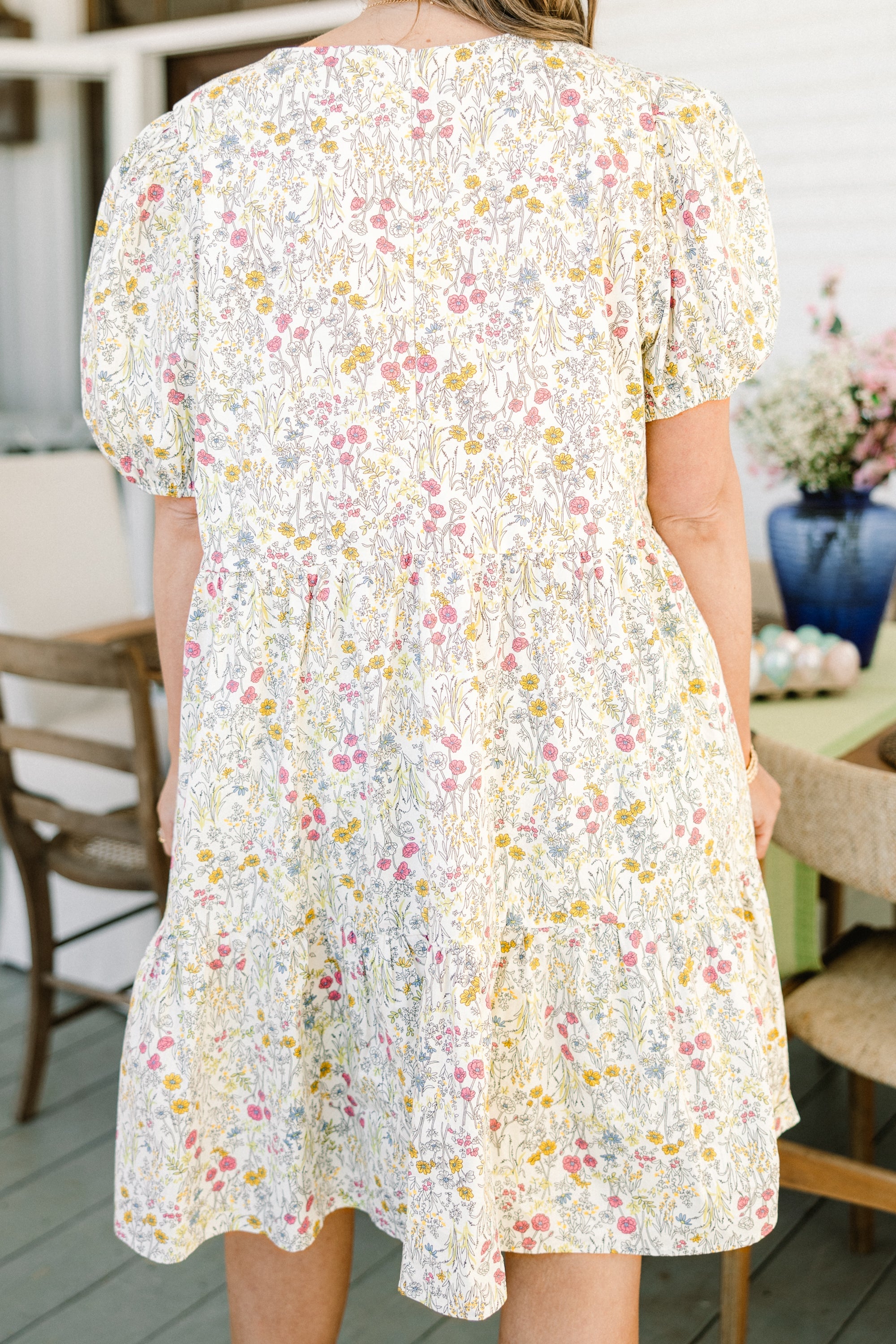 Porcelain Bloom Dress, Pink Floral