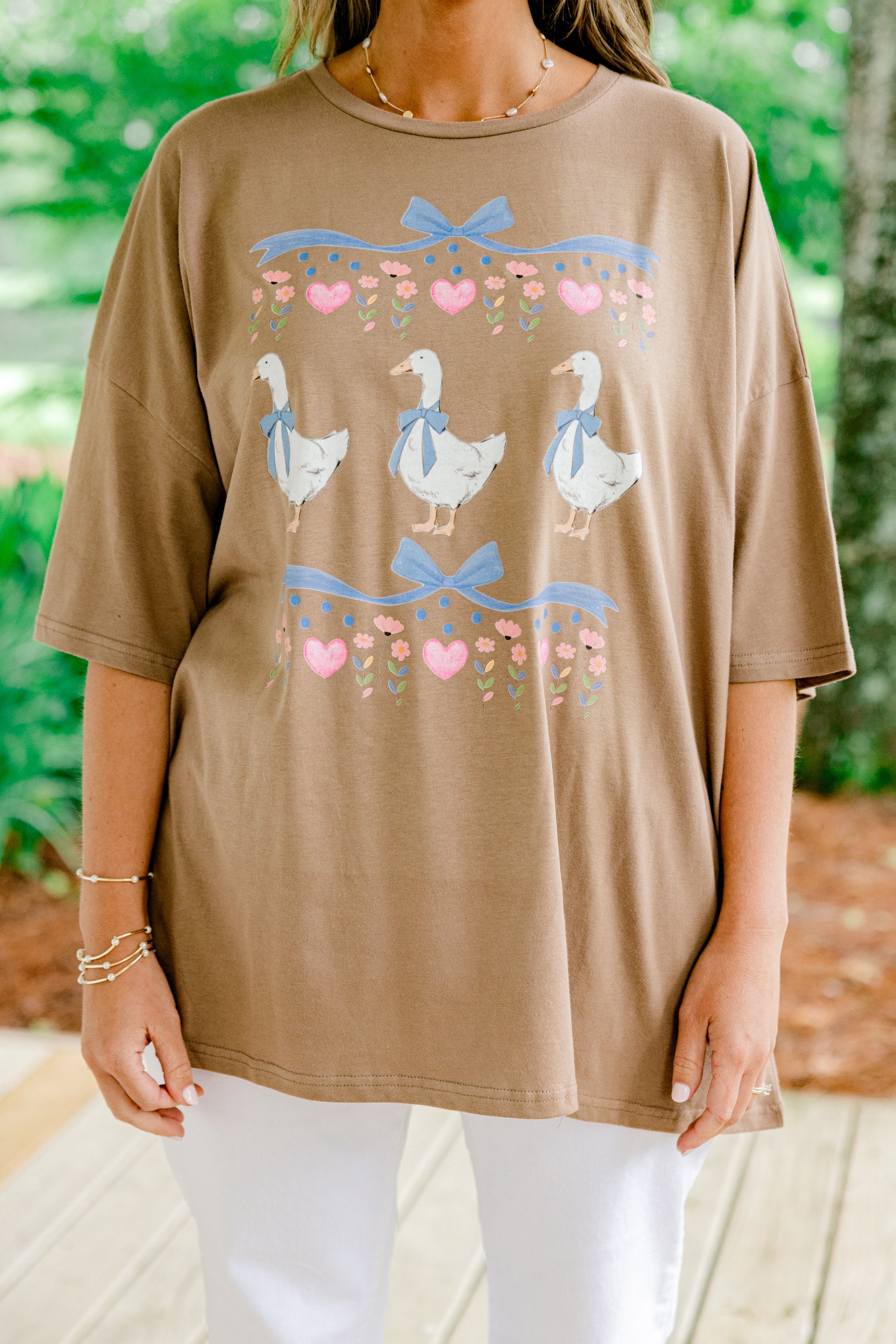 Porch Goose Boyfriend Tee, Espresso