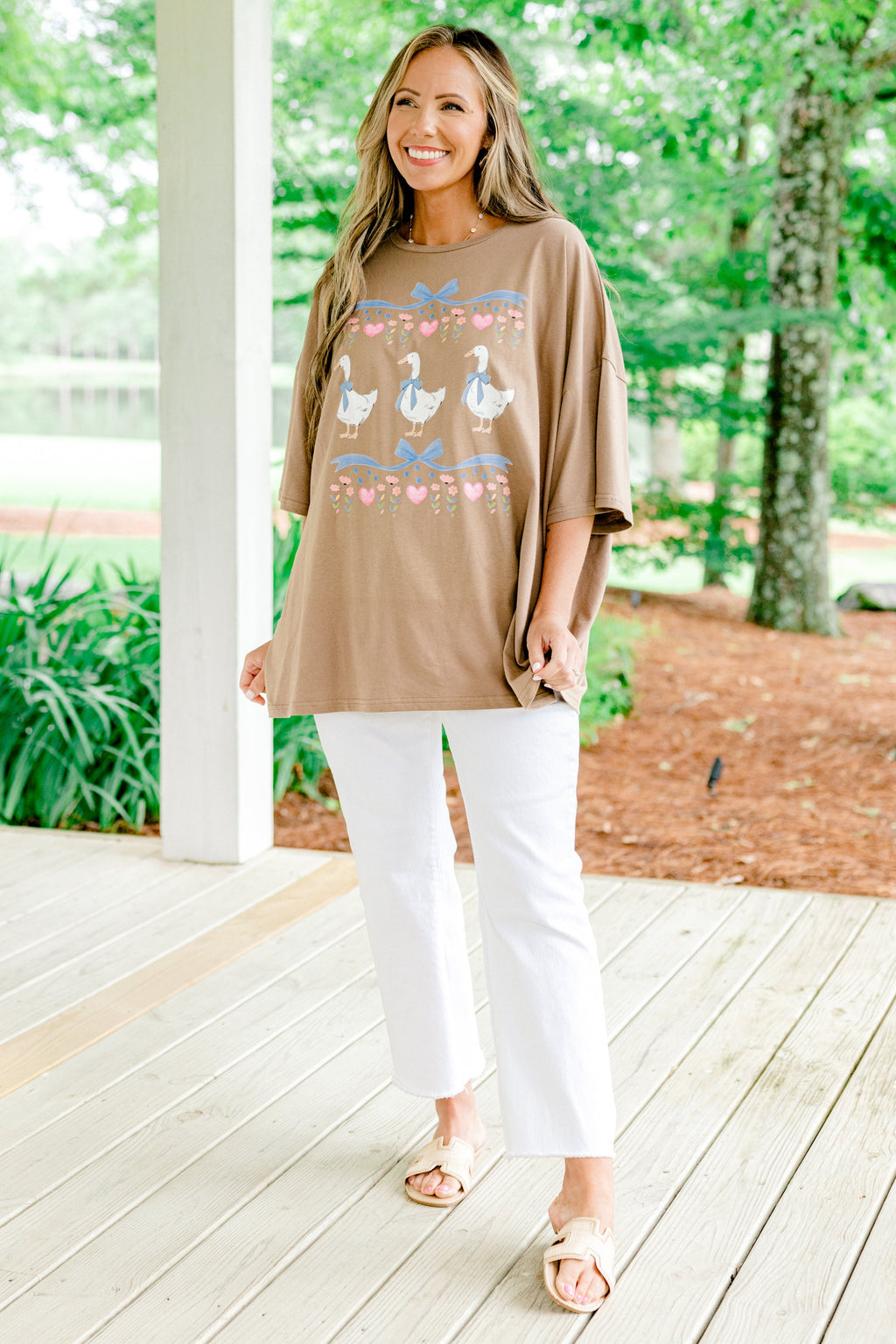 Porch Goose Boyfriend Tee, Espresso