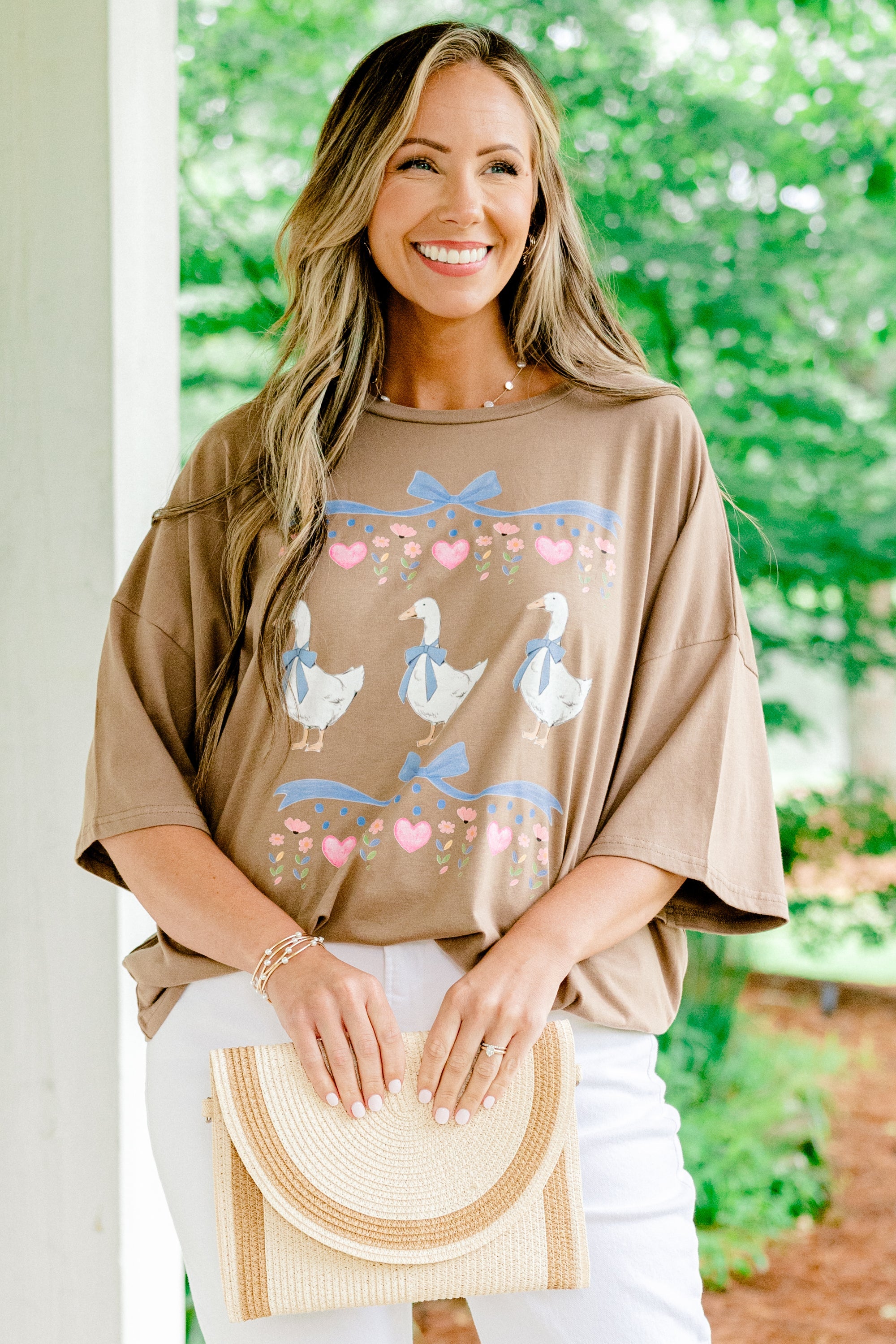 Porch Goose Boyfriend Tee, Espresso