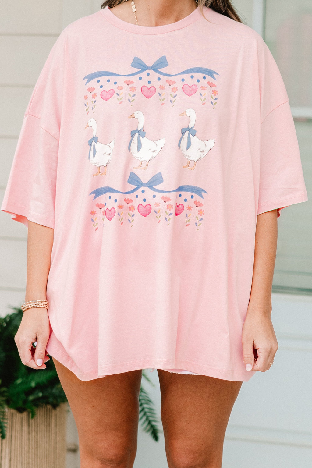 Porch Goose Boyfriend Tee, Dusty Pink