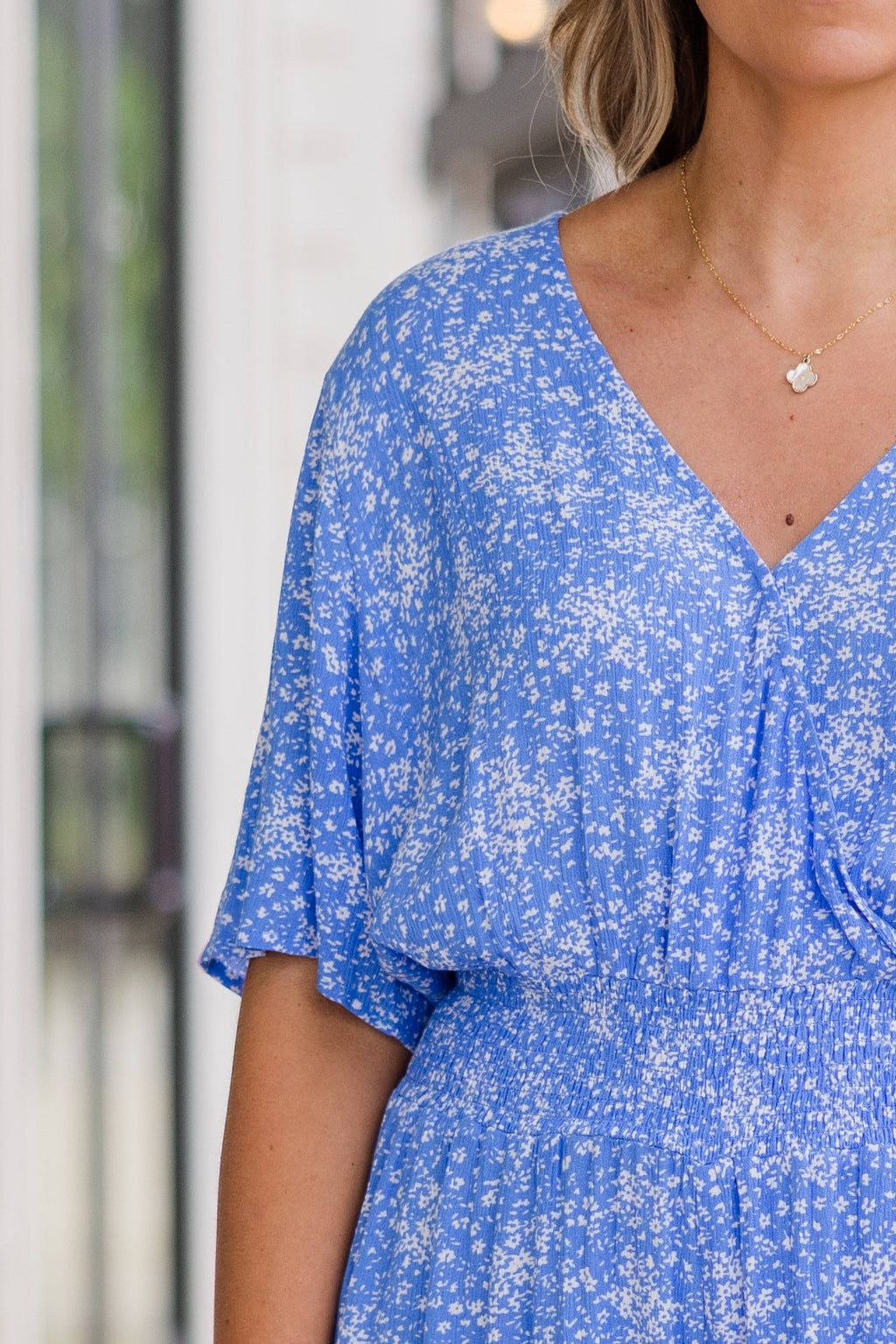 Porch Swing At Sunset Romper, Blue