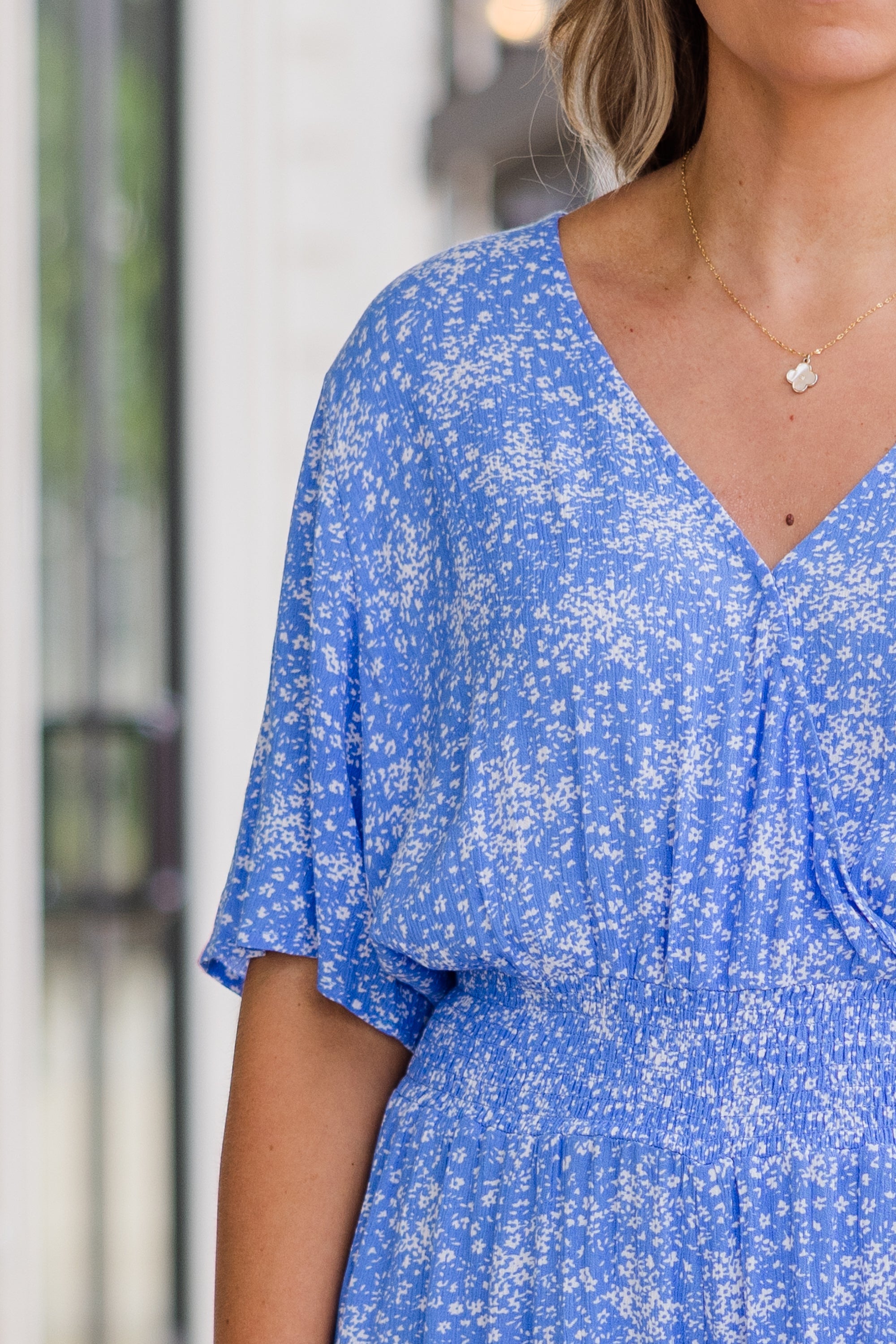 Porch Swing At Sunset Romper, Blue
