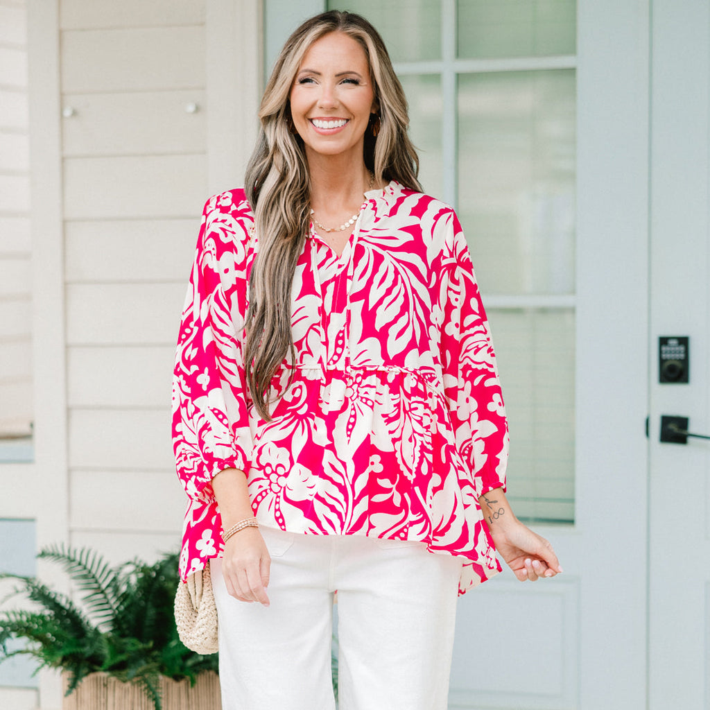 Positive Energy Top, Hot Pink Mix