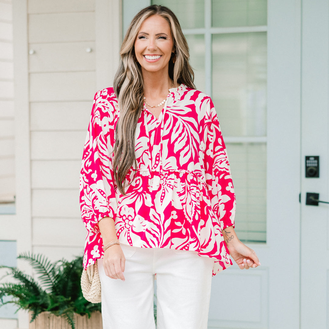Positive Energy Top, Hot Pink Mix