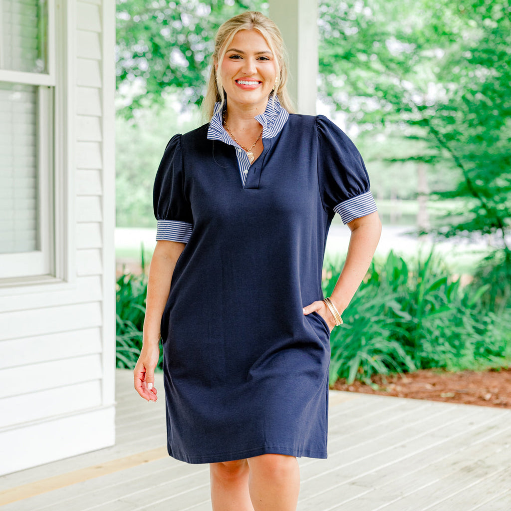 Prep School Dress, Navy